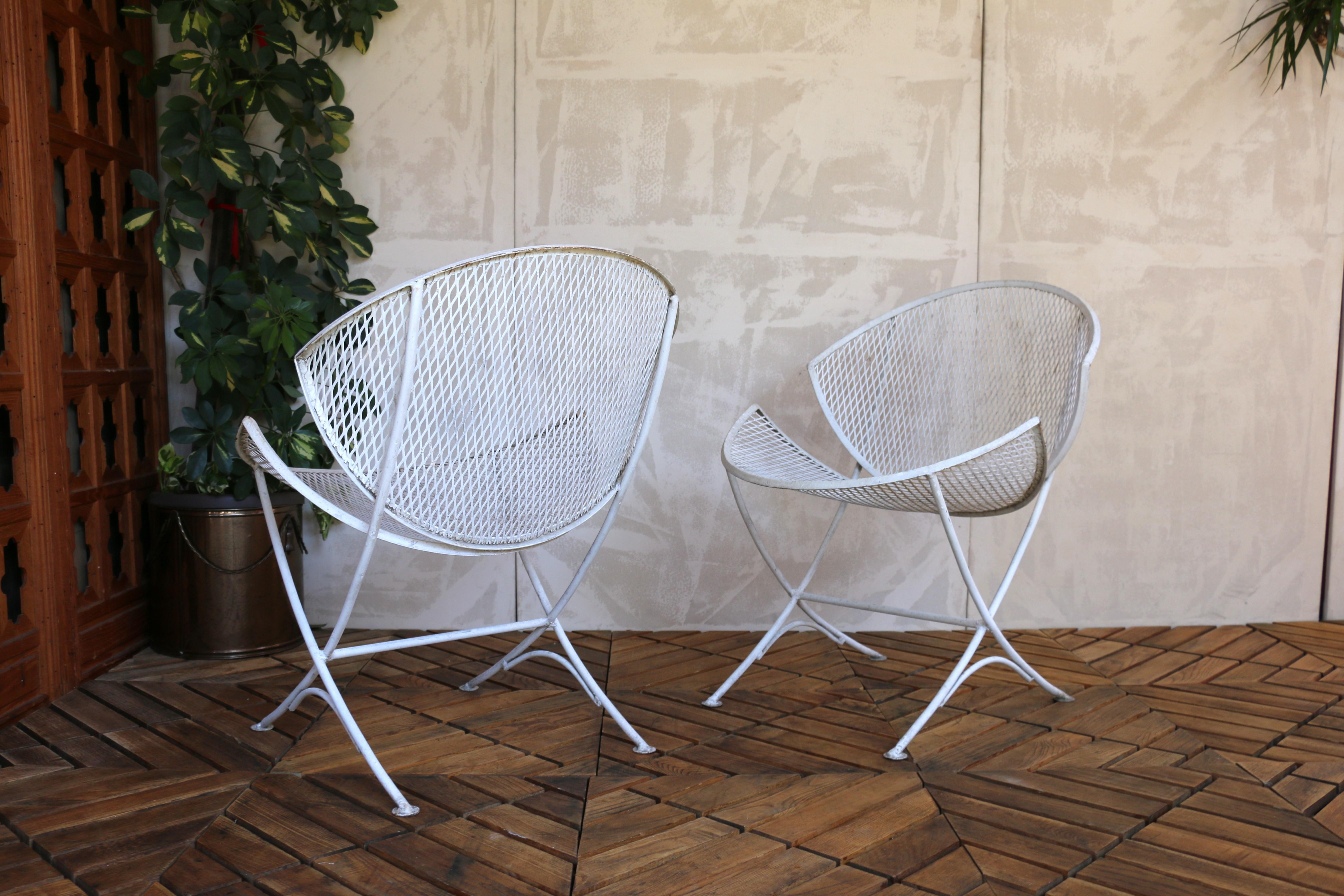 Set of Four Wrought Iron Patio Chairs by Maurizio Tempestini for Salterini For Sale 9