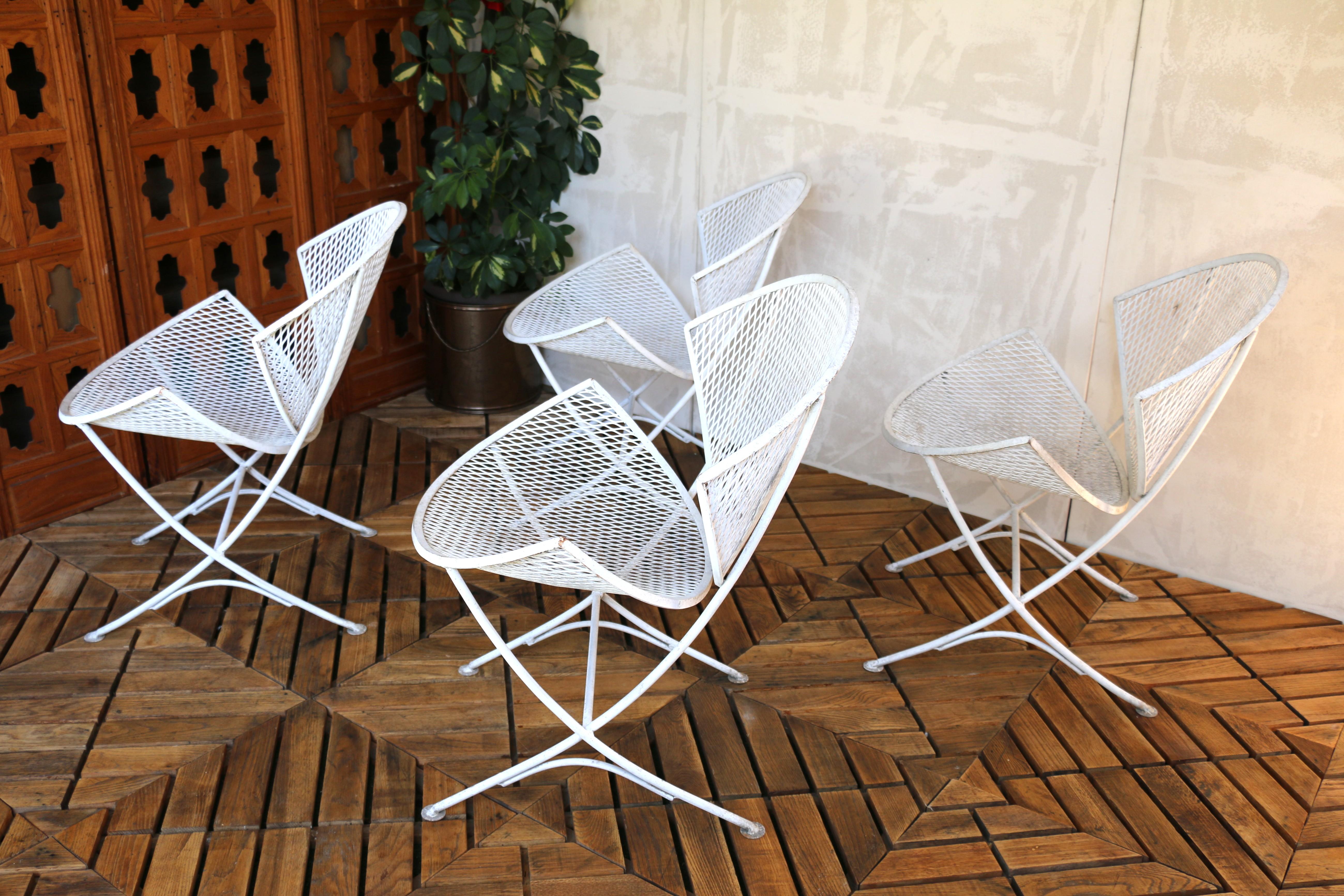 Set of Four Wrought Iron Patio Chairs by Maurizio Tempestini for Salterini For Sale 2