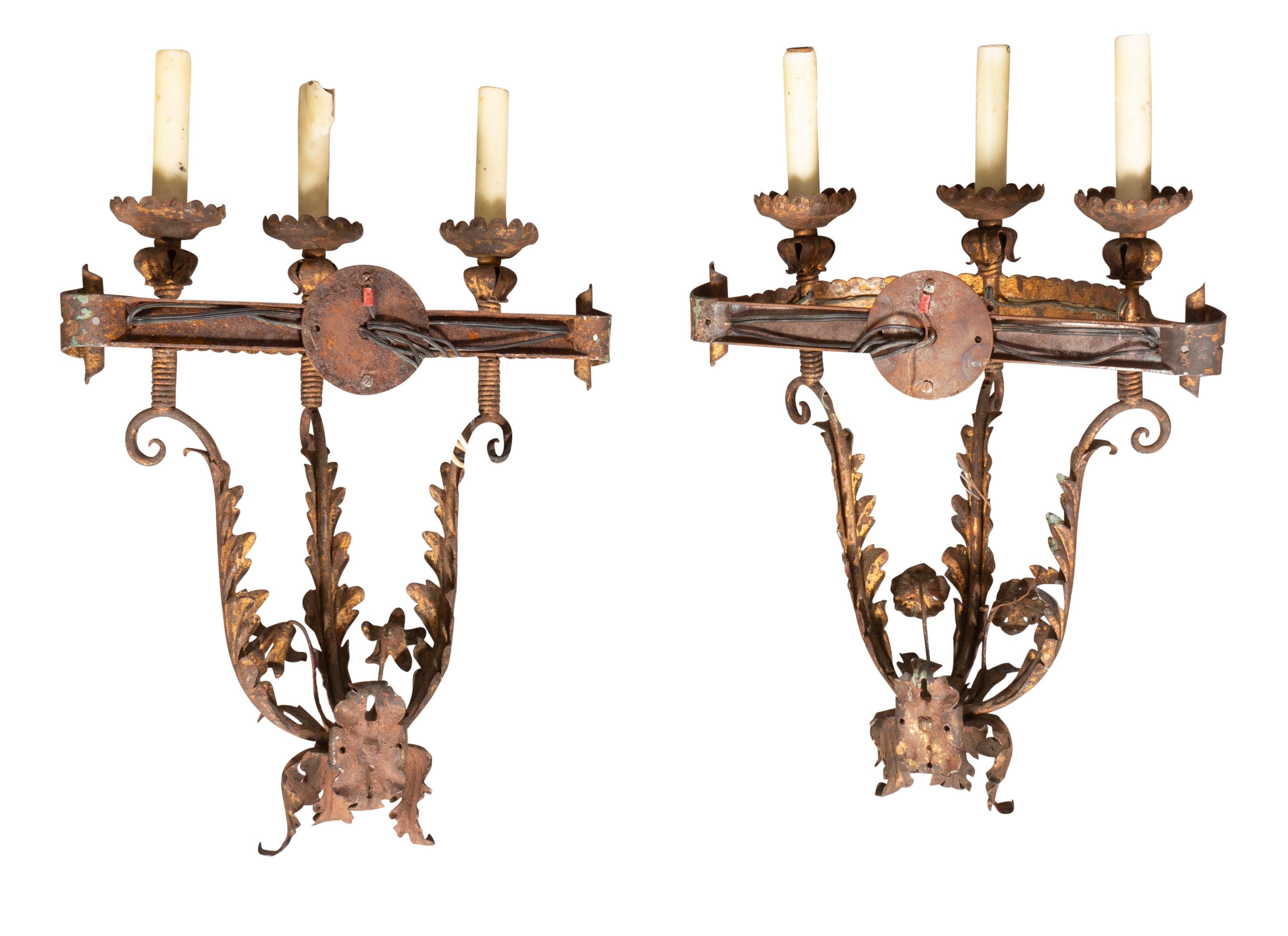 Set of 4 Wrought Iron Wall Sconces 5