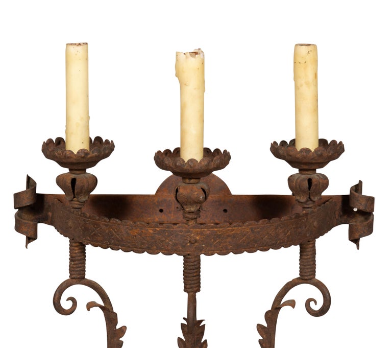Set of 4 Wrought Iron Wall Sconces For Sale at 1stDibs