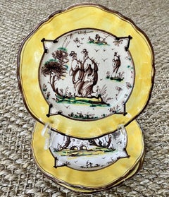 Set of Four Yellow Albisola Plates