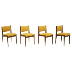 Set of Four Yellow Chair by Gianfranco Frattini for Bottega Ghianda, 1960s