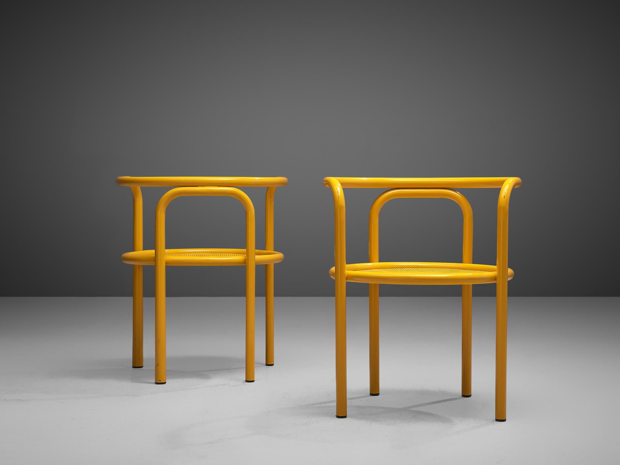 Mid-Century Modern Set of Four Yellow 'Locus Solus' Chairs by Gae Aulenti