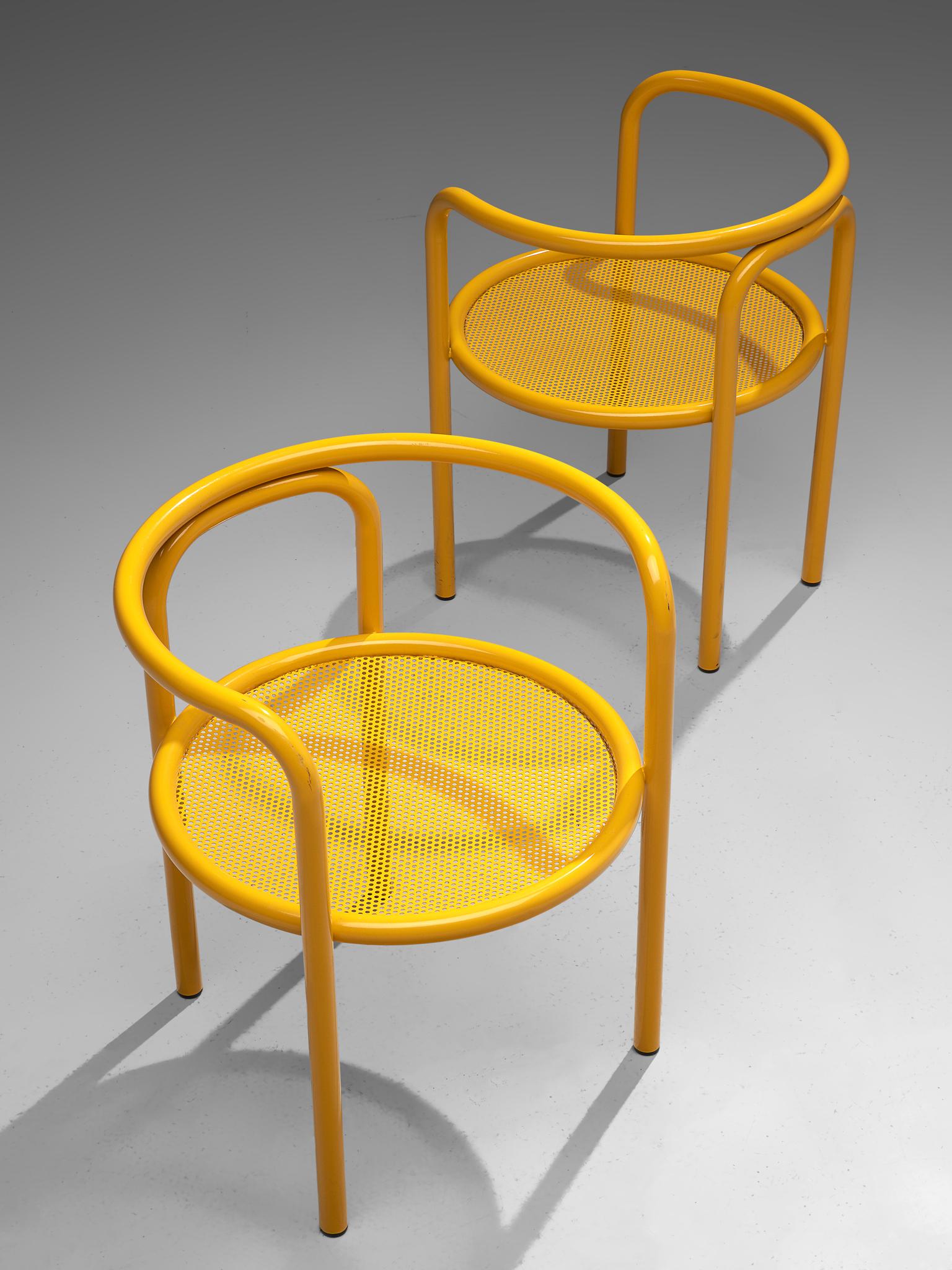 Italian Set of Four Yellow 'Locus Solus' Chairs by Gae Aulenti