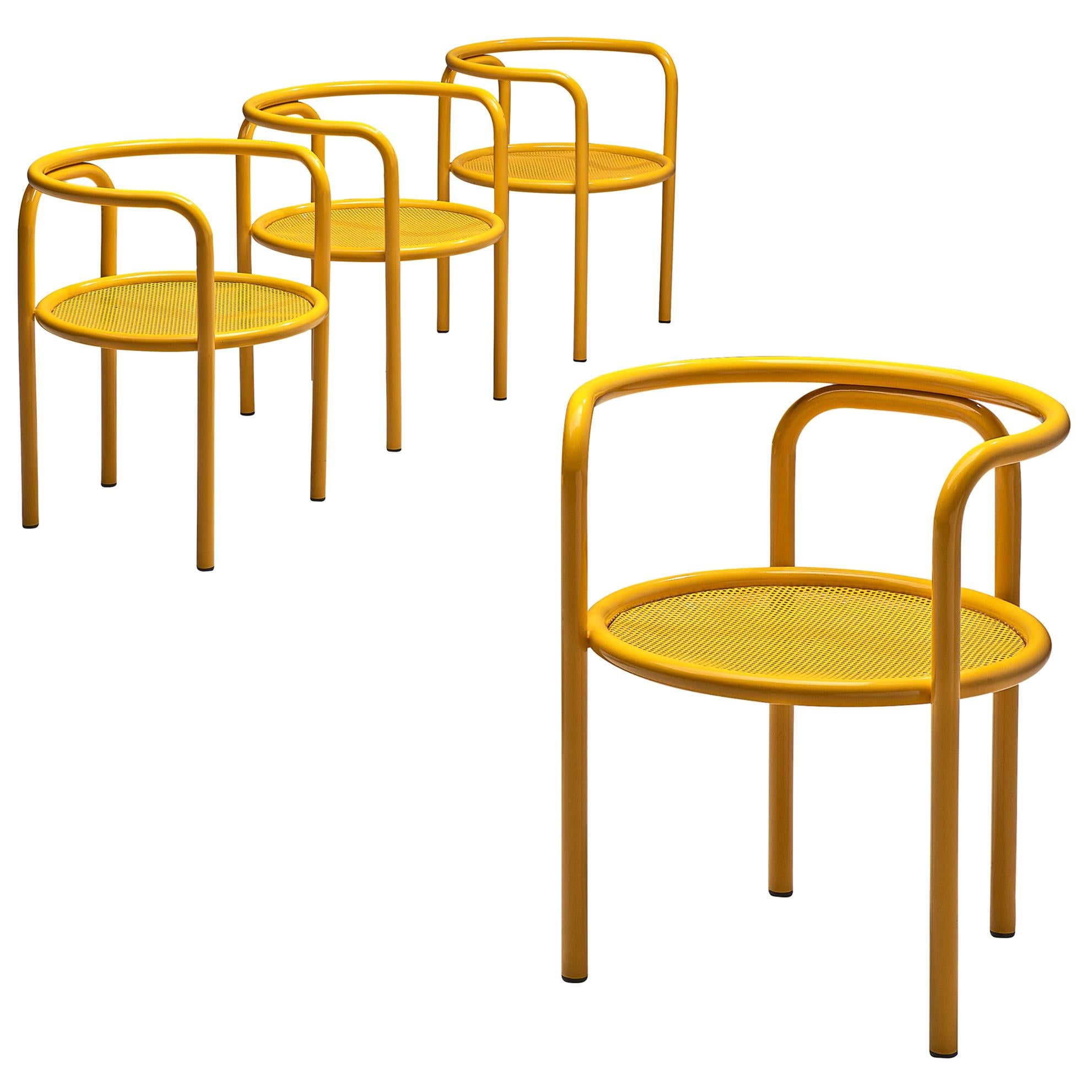 Set of Four Yellow 'Locus Solus' Chairs by Gae Aulenti