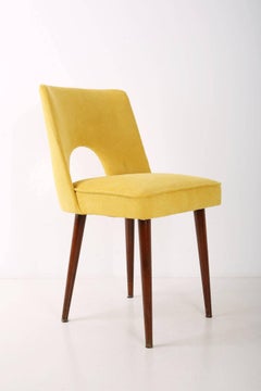 Set of Four Yellow "Shell" Chairs, Poland, 1960s