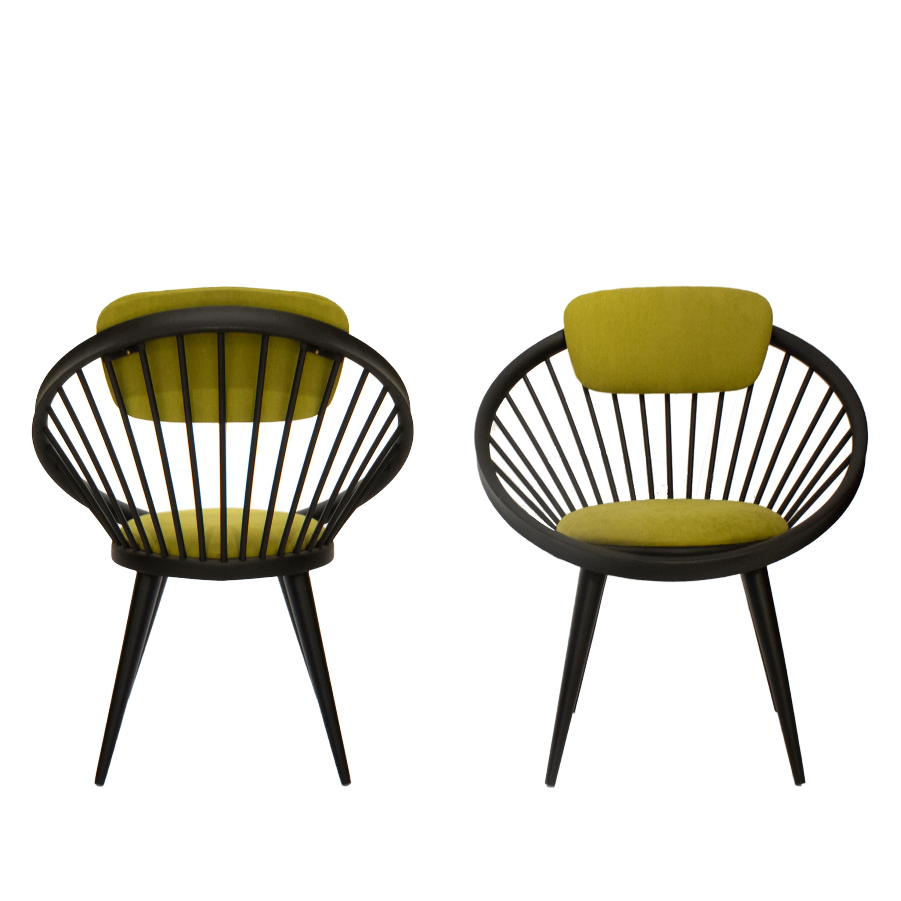 Lacquered Set of four Yngve Ekstrom's Circle Armchairs for Swedese Meubel, Sweden, 1960 For Sale