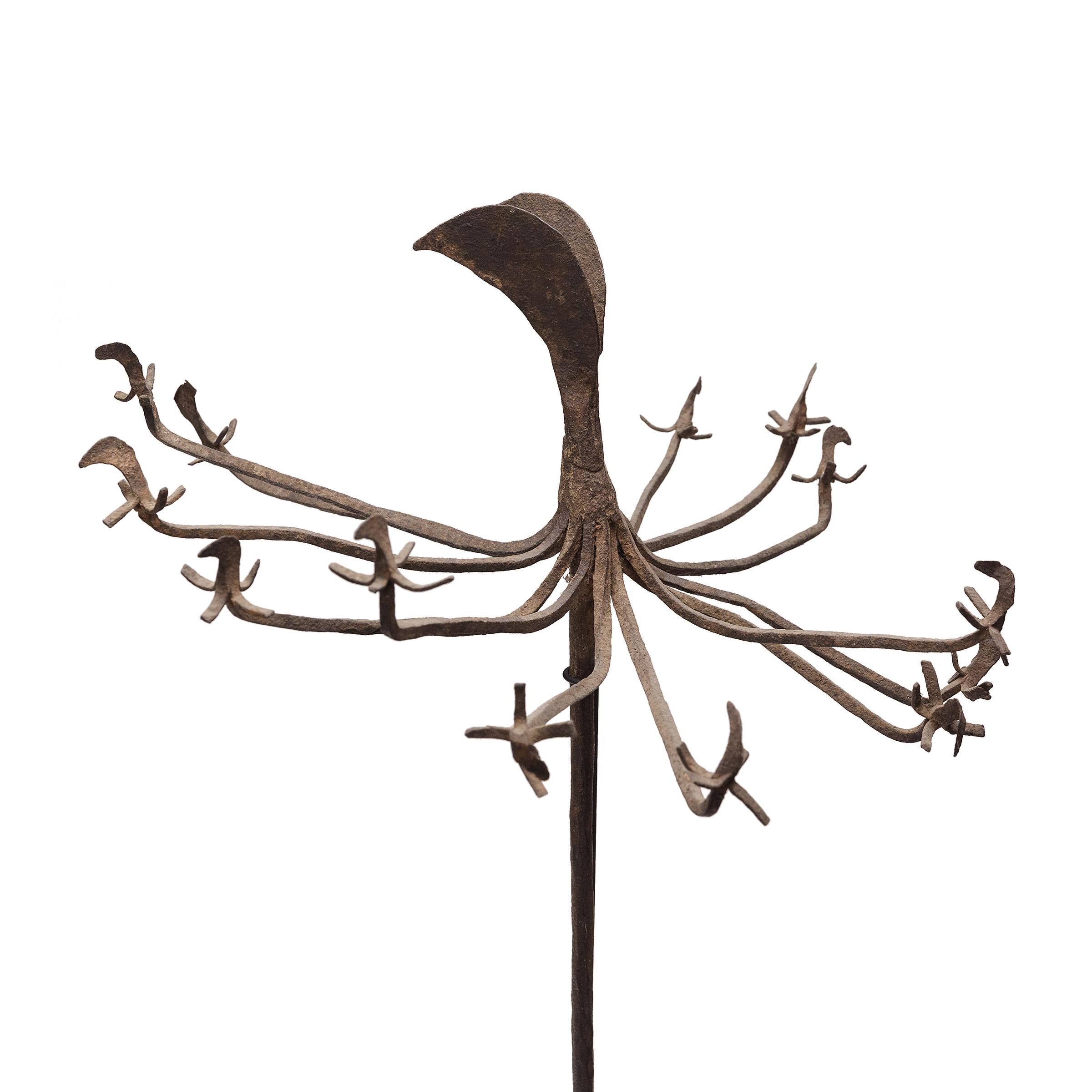 Nigerian Set of Four Yoruba Osanyin Healing Staffs, c. 1900 For Sale