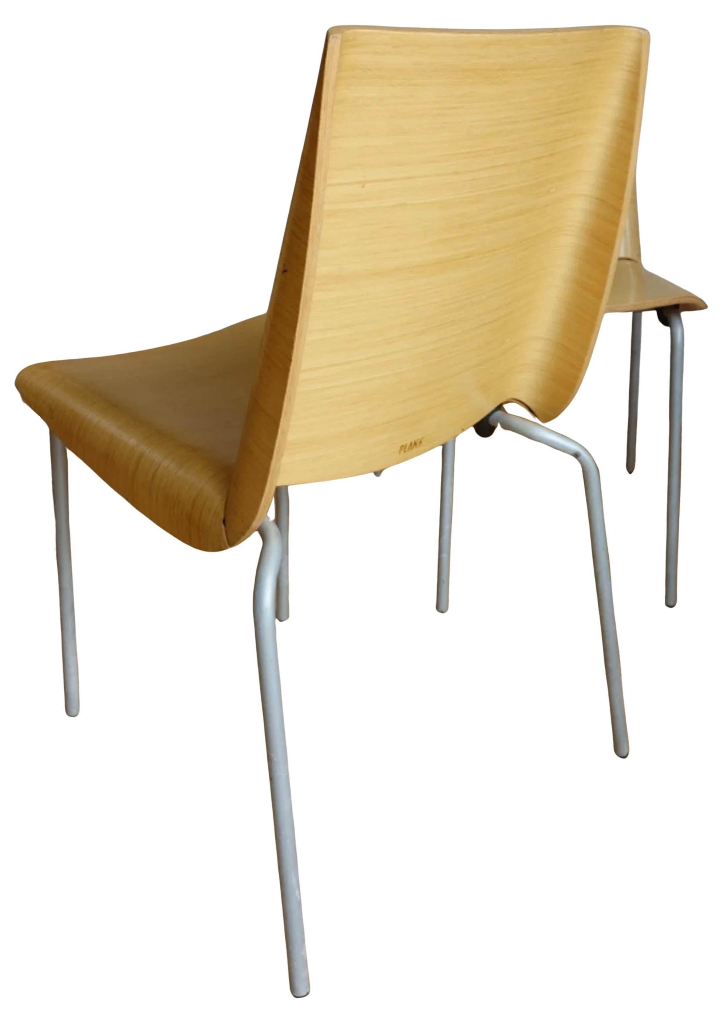 Zébrano Ensemble de quatre chaises empilables en bois zébré de Cisotti & Laub en vente