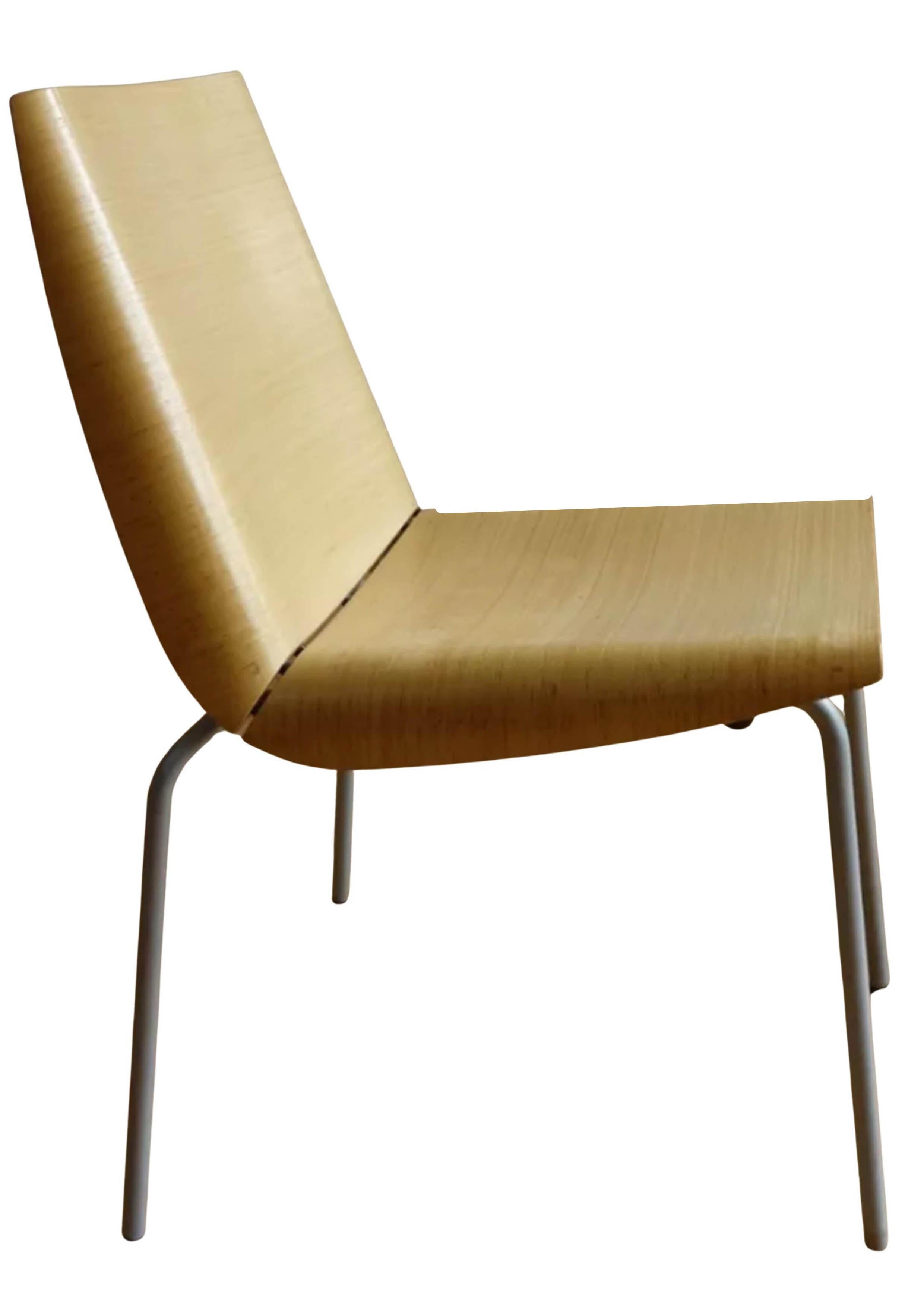 Ensemble de quatre chaises empilables en bois zébré de Cisotti & Laub en vente 1