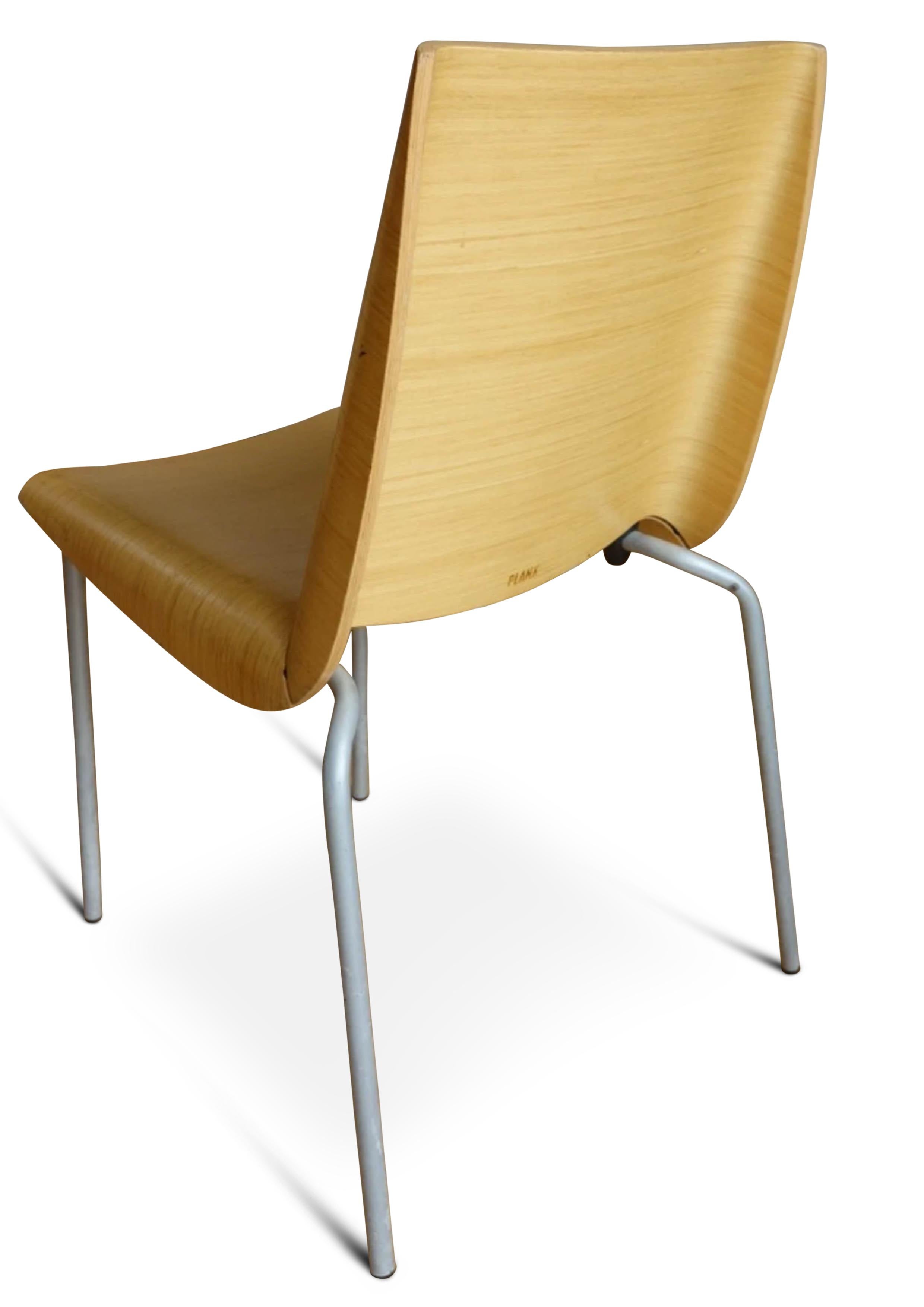 Ensemble de quatre chaises empilables en bois zébré de Cisotti & Laub en vente 2