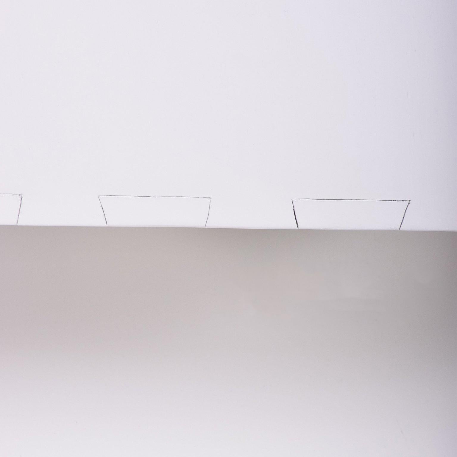 Plywood Set of Four Zig Zag Chairs in White Color