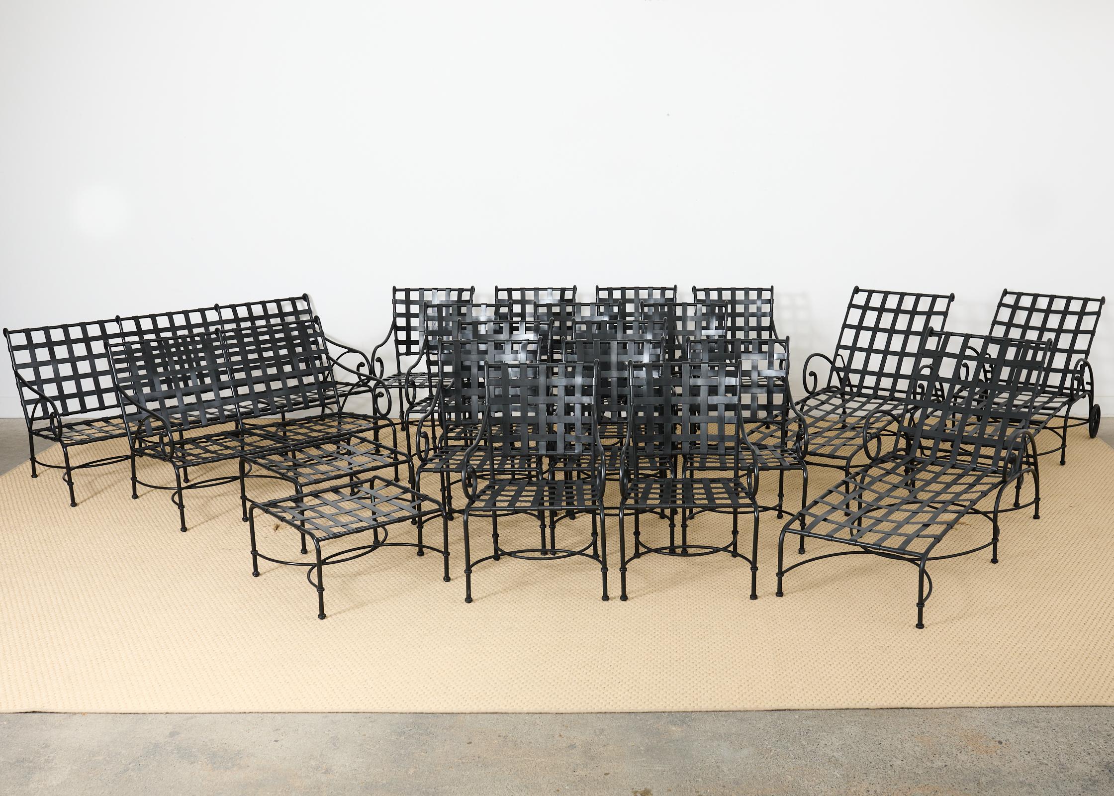 Set of Fourteen Richard Frinier for Brown Jordan Florentine Armchairs For Sale 12