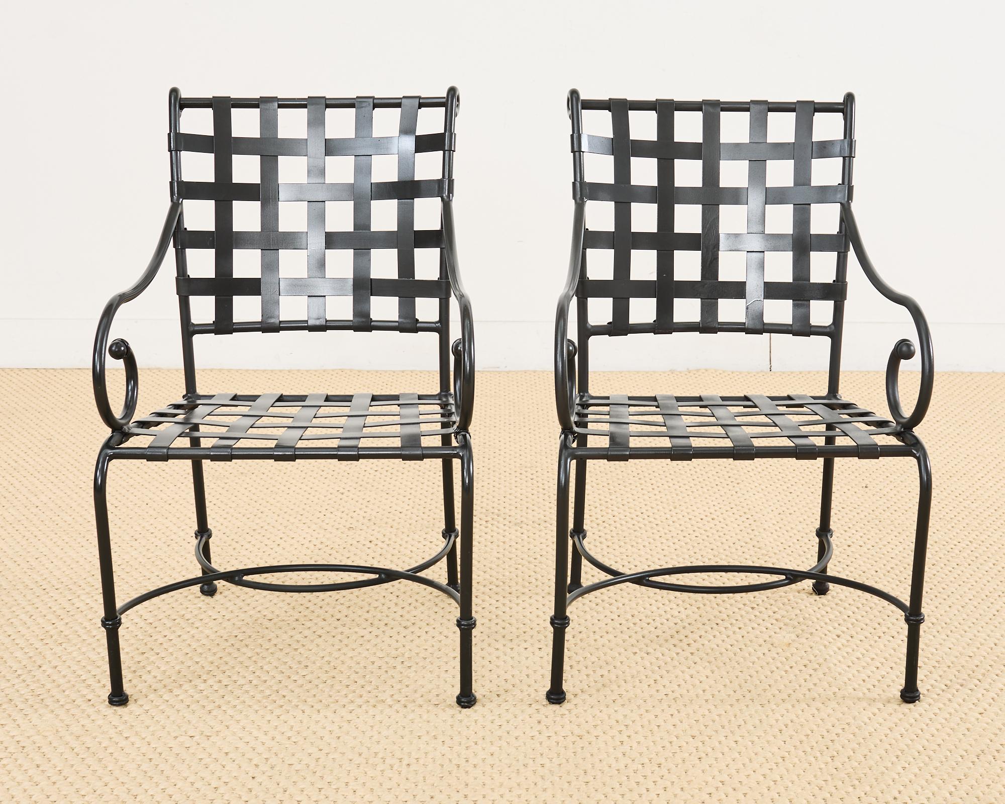 Painted Set of Fourteen Richard Frinier for Brown Jordan Florentine Armchairs For Sale
