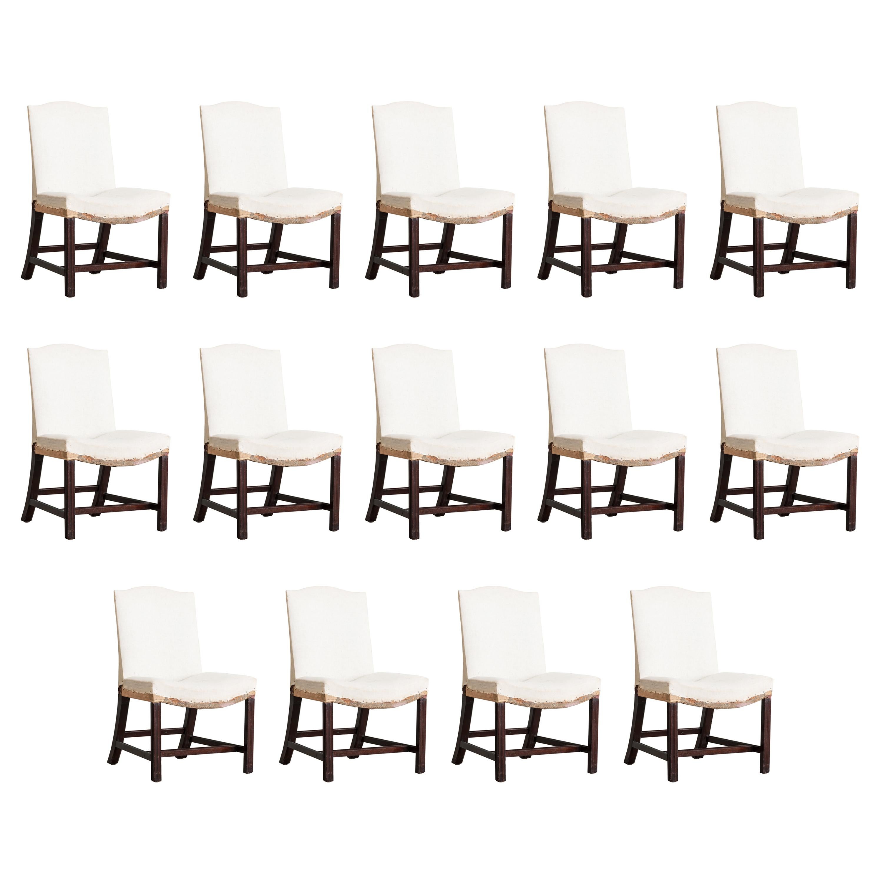 Set of Fourteen George III Mahogany Dining Chairs