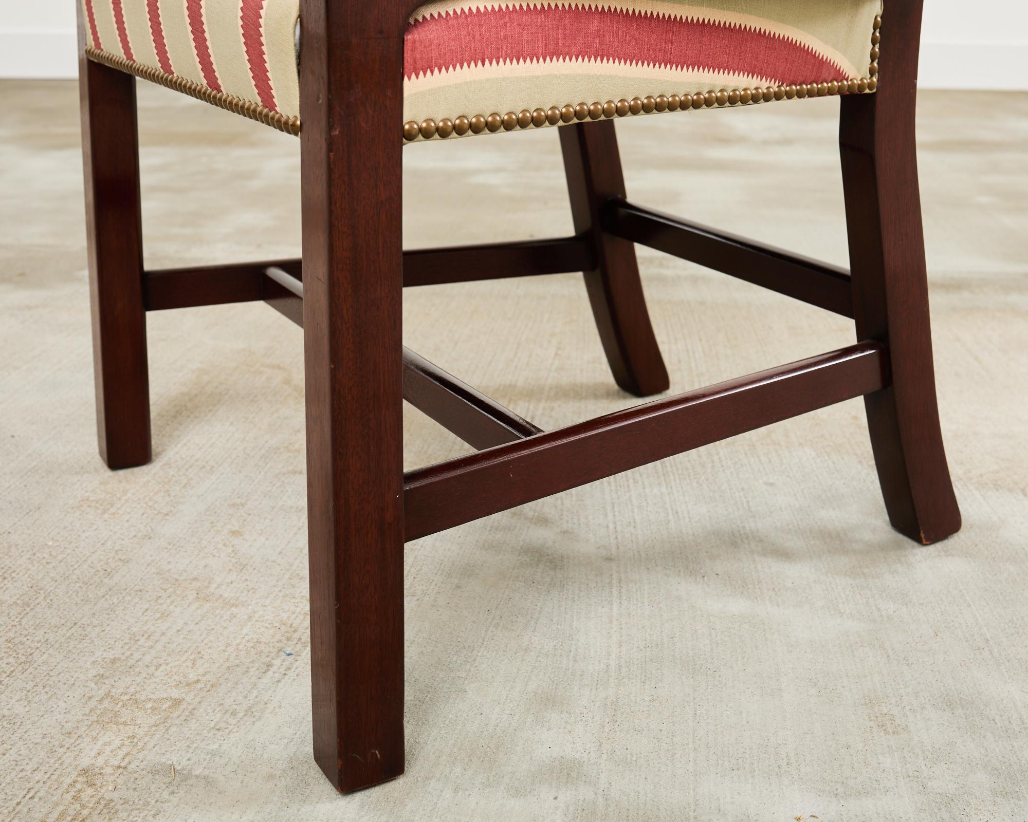 Set of Fourteen George III Style Chinese Chippendale Cockpen Chairs 9