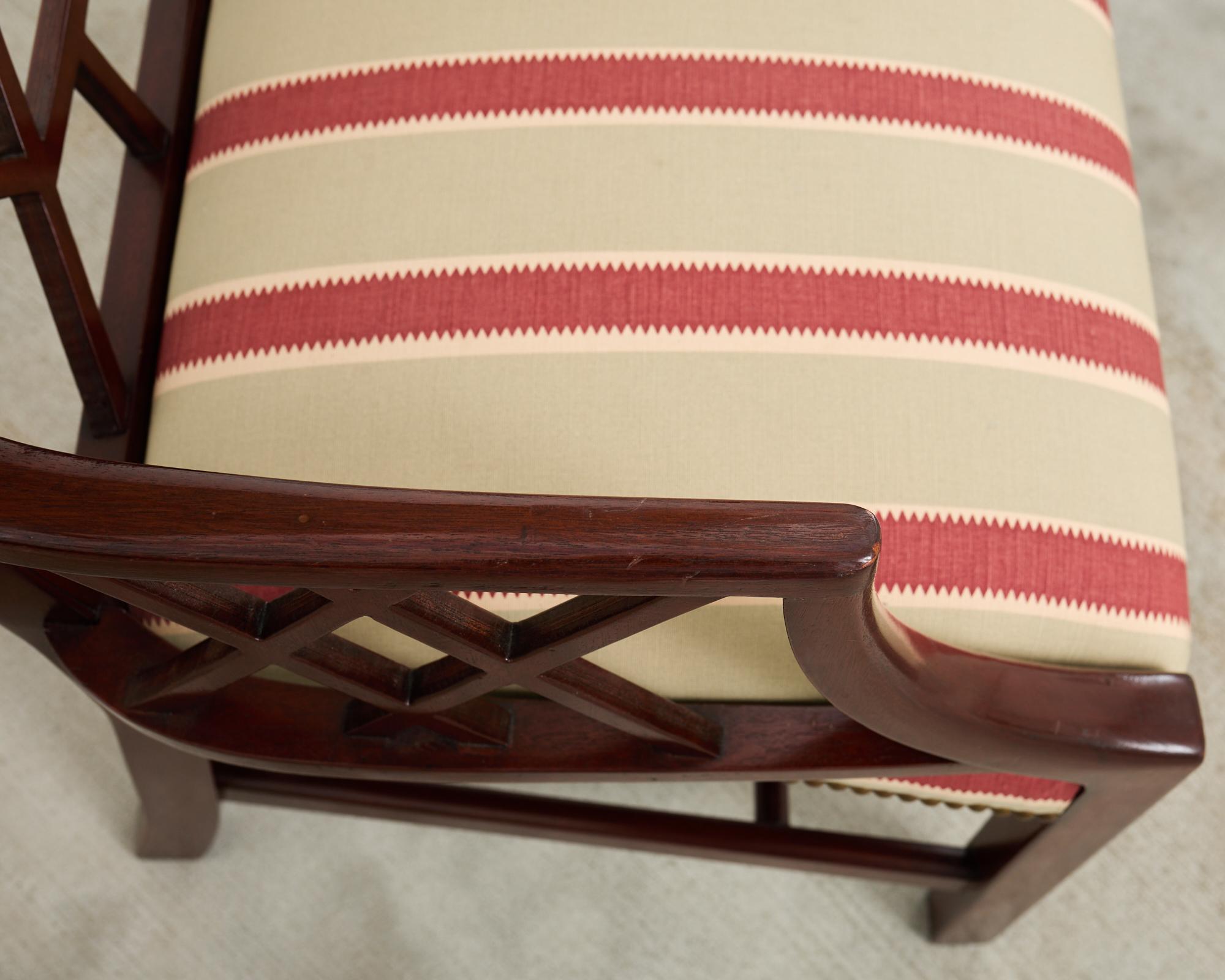 20th Century Set of Fourteen George III Style Chinese Chippendale Cockpen Chairs