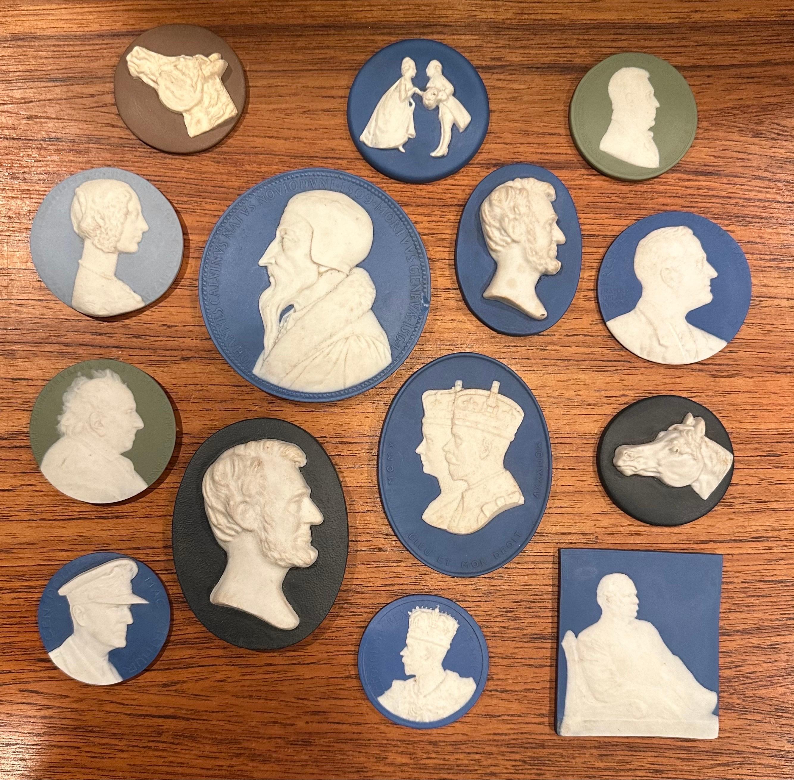 Set of Fourteen Jasperware Cameo Medallions by Wedgwood In Good Condition For Sale In San Diego, CA