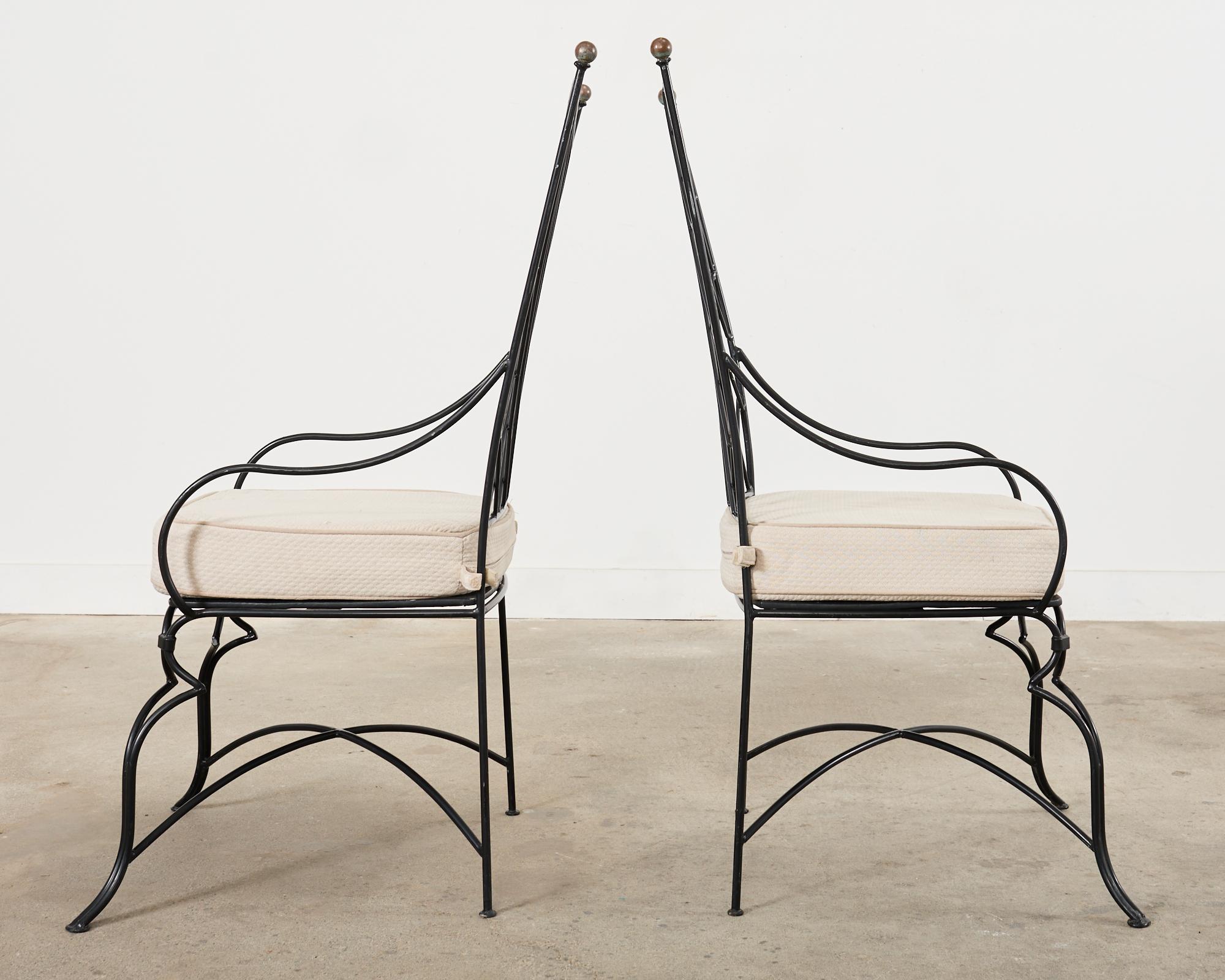 Set of Fourteen Mario Papperzini Style Iron Garden Dining Chairs For Sale 3