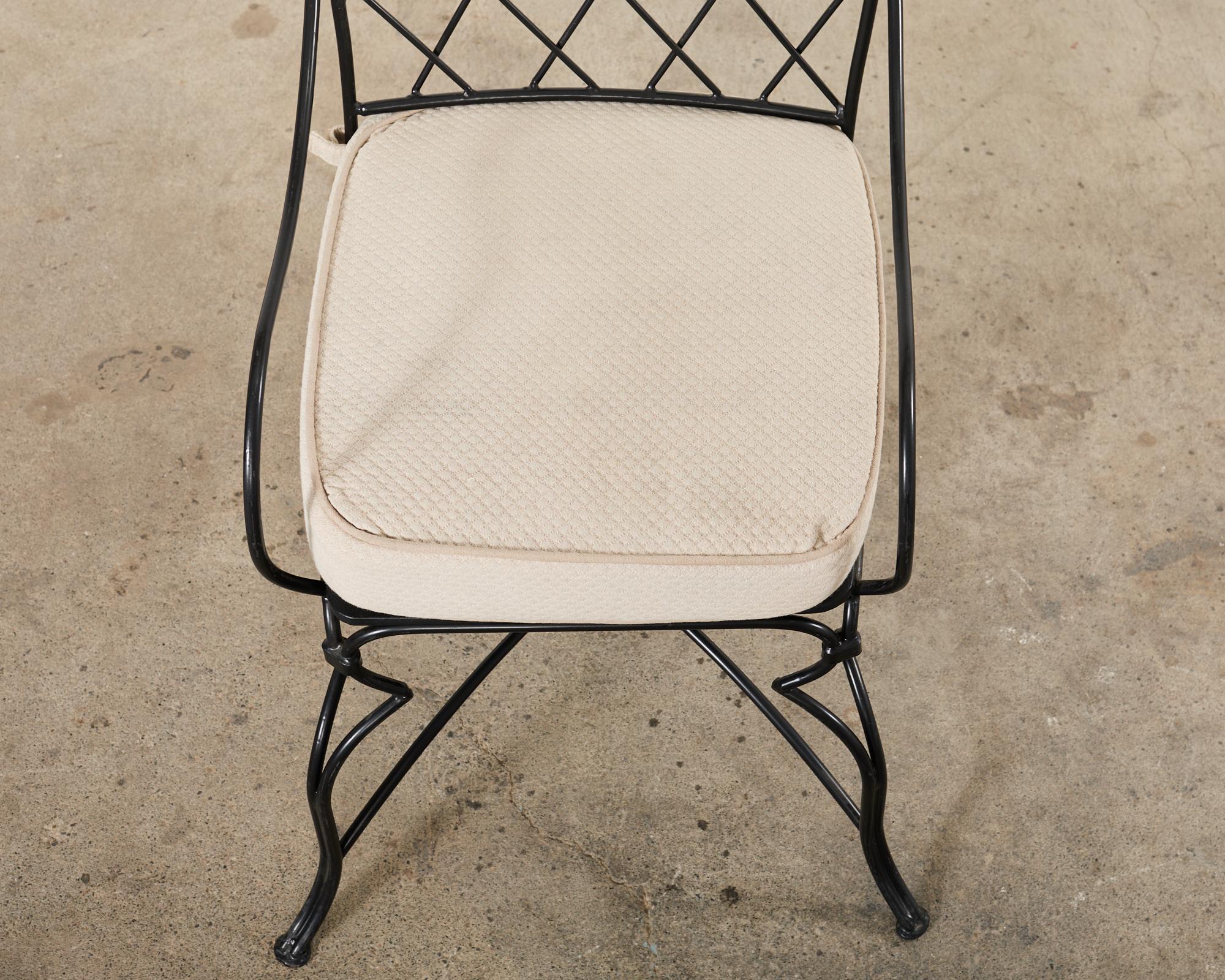 Set of Fourteen Maison Royere Style Iron Garden Dining Chairs  For Sale 9