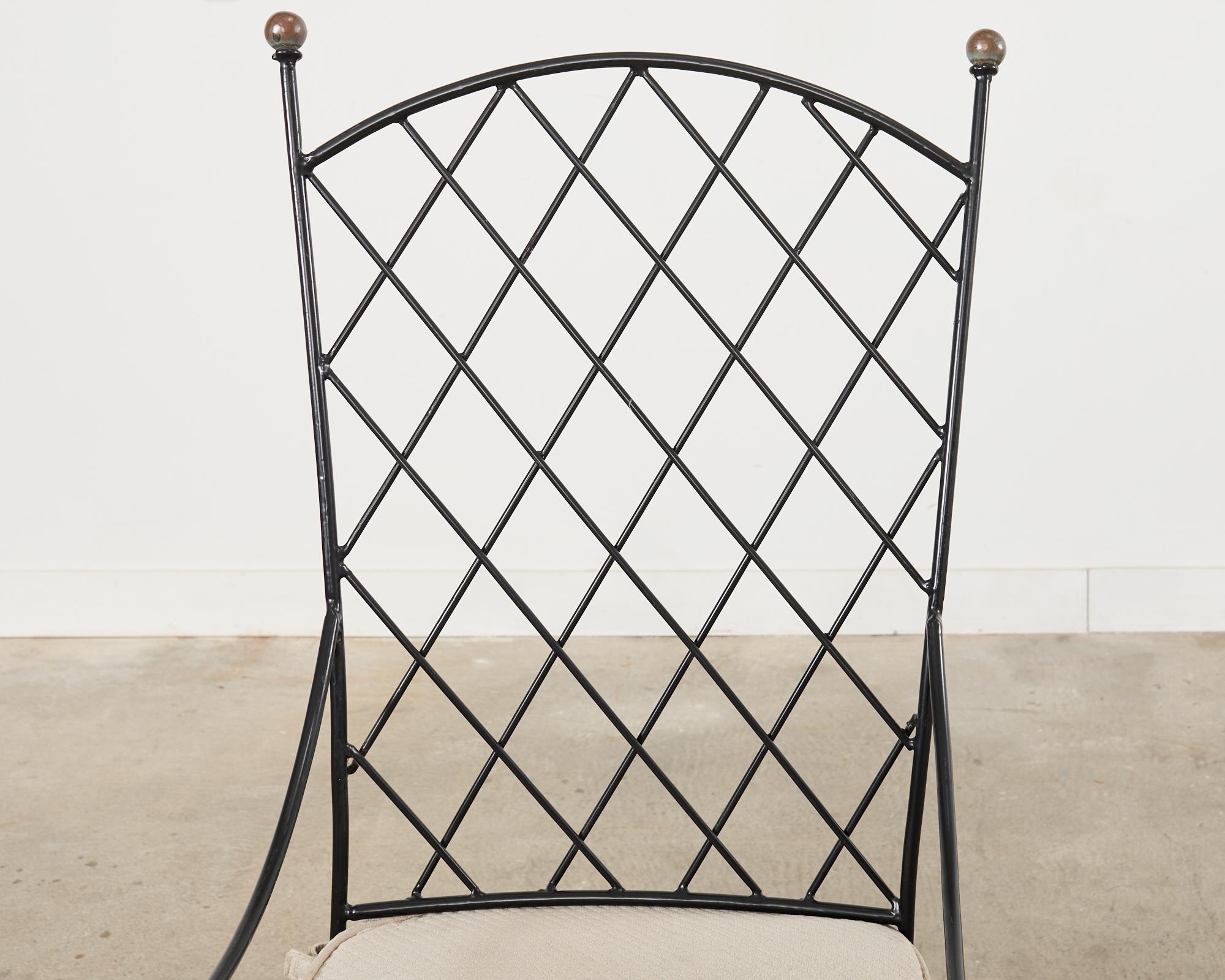 Set of Fourteen Mario Papperzini Style Iron Garden Dining Chairs For Sale 9