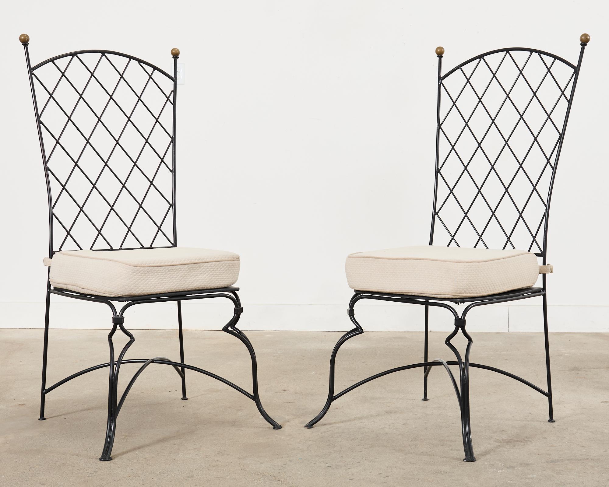 Set of Fourteen Maison Royere Style Iron Garden Dining Chairs  For Sale 12
