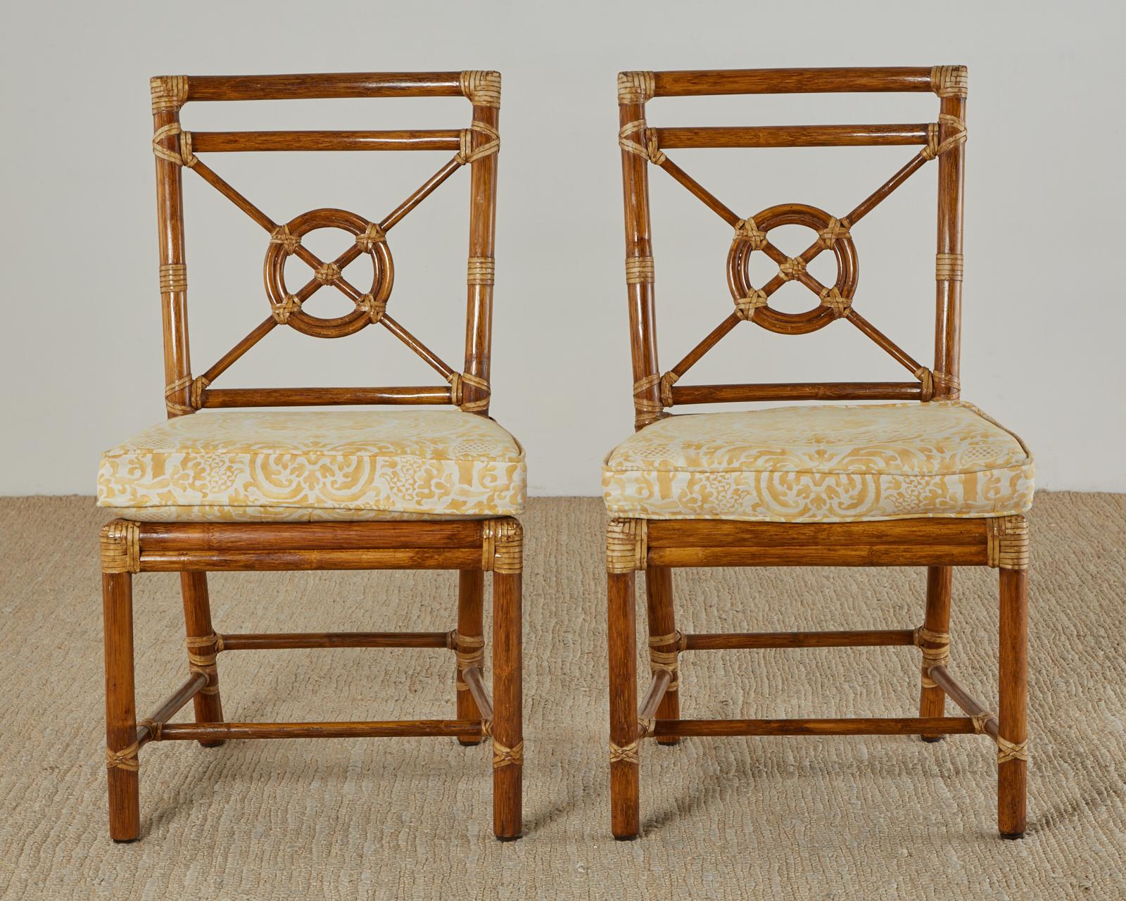 Set of Fourteen McGuire Fortuny Dining Chairs 9