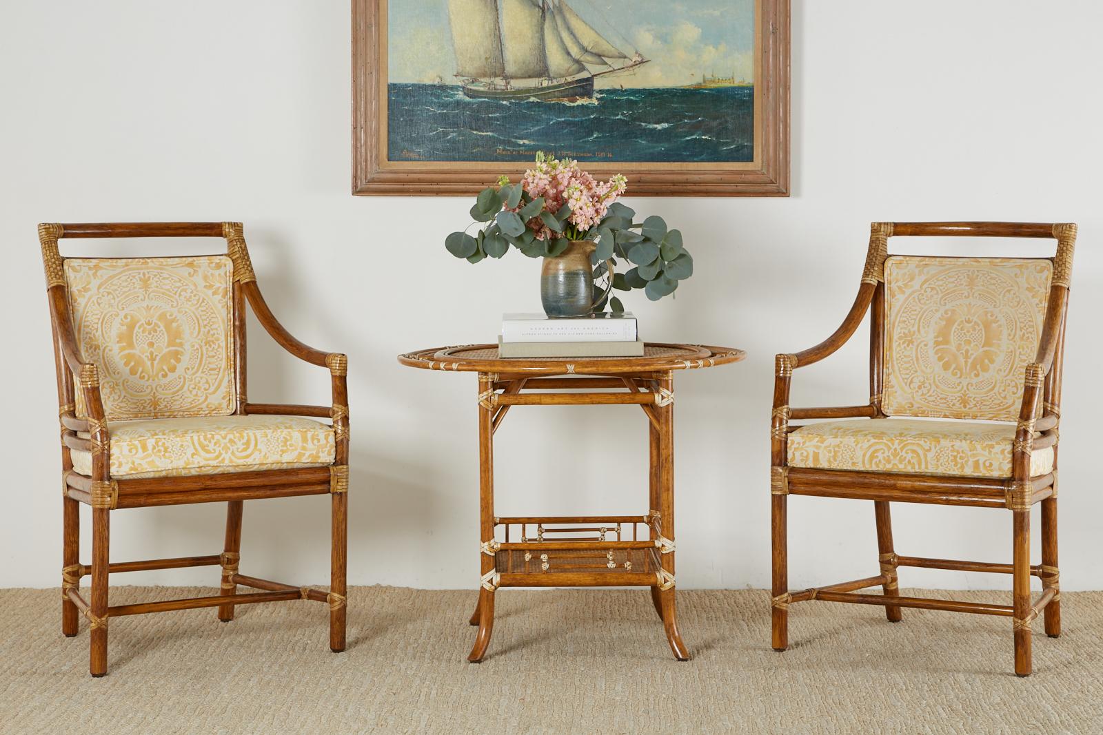 Organic Modern Set of Fourteen McGuire Fortuny Dining Chairs