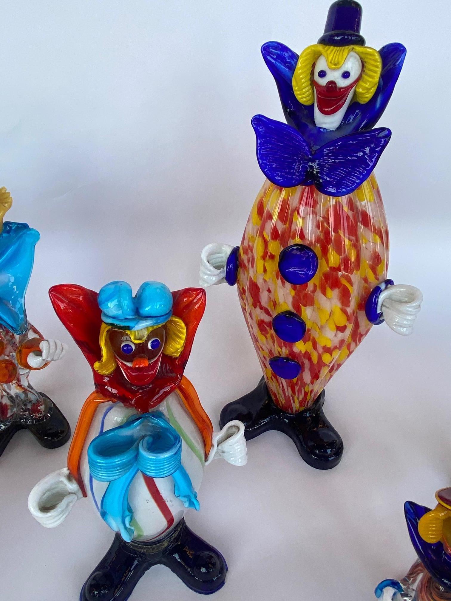 Set of Fourteen Murano Glass Clowns, 20th Century For Sale 5