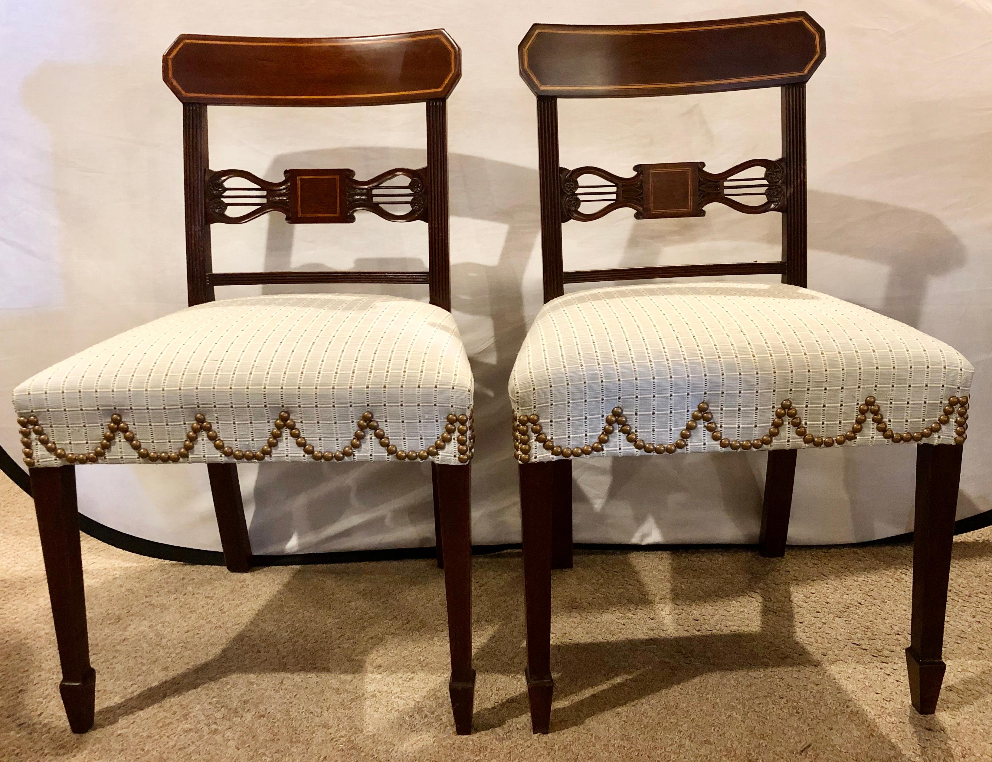 English Set of Fourteen Period Sheridan Dining Chairs