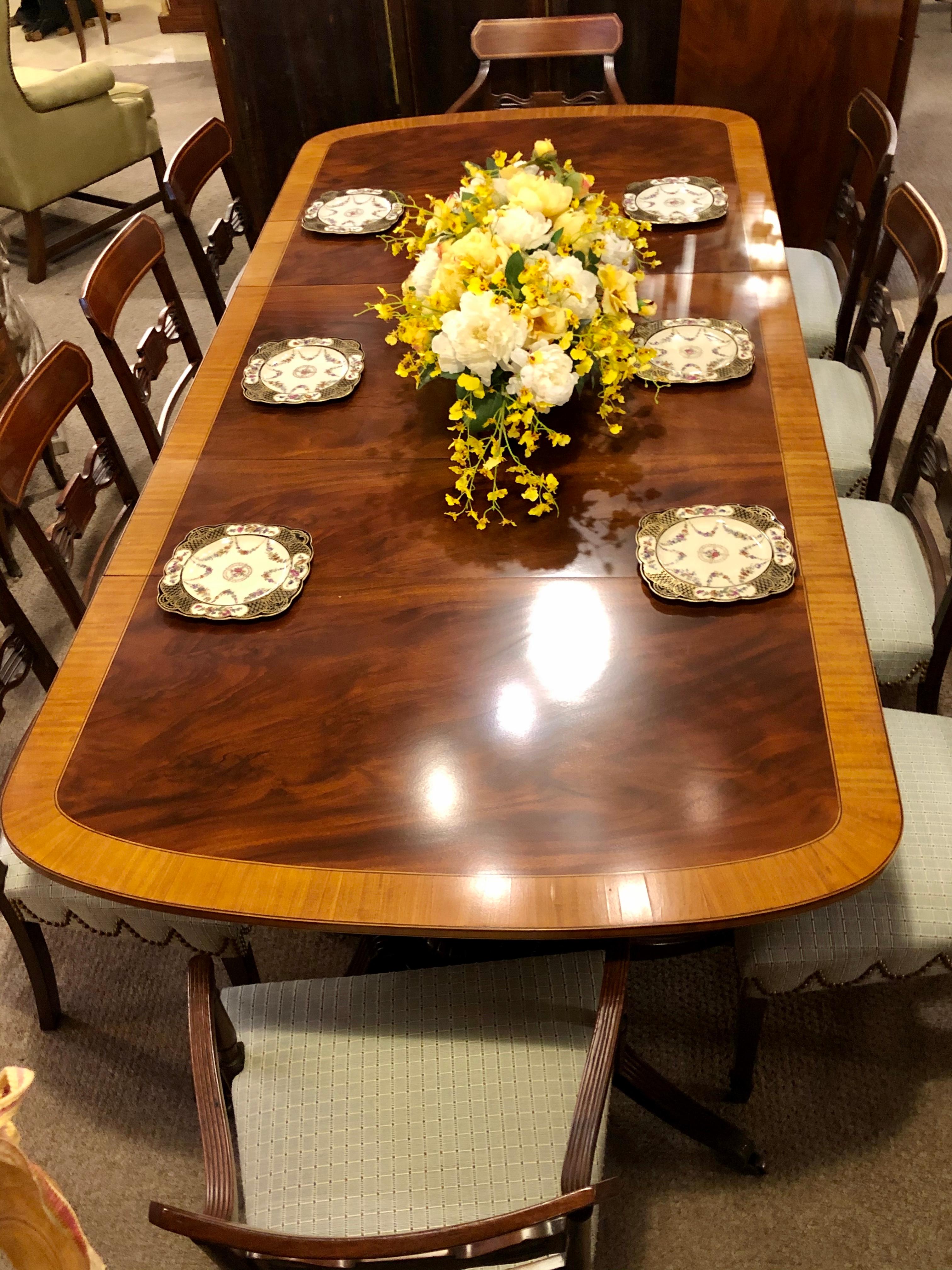 Set of Fourteen Period Sheridan Dining Chairs 1