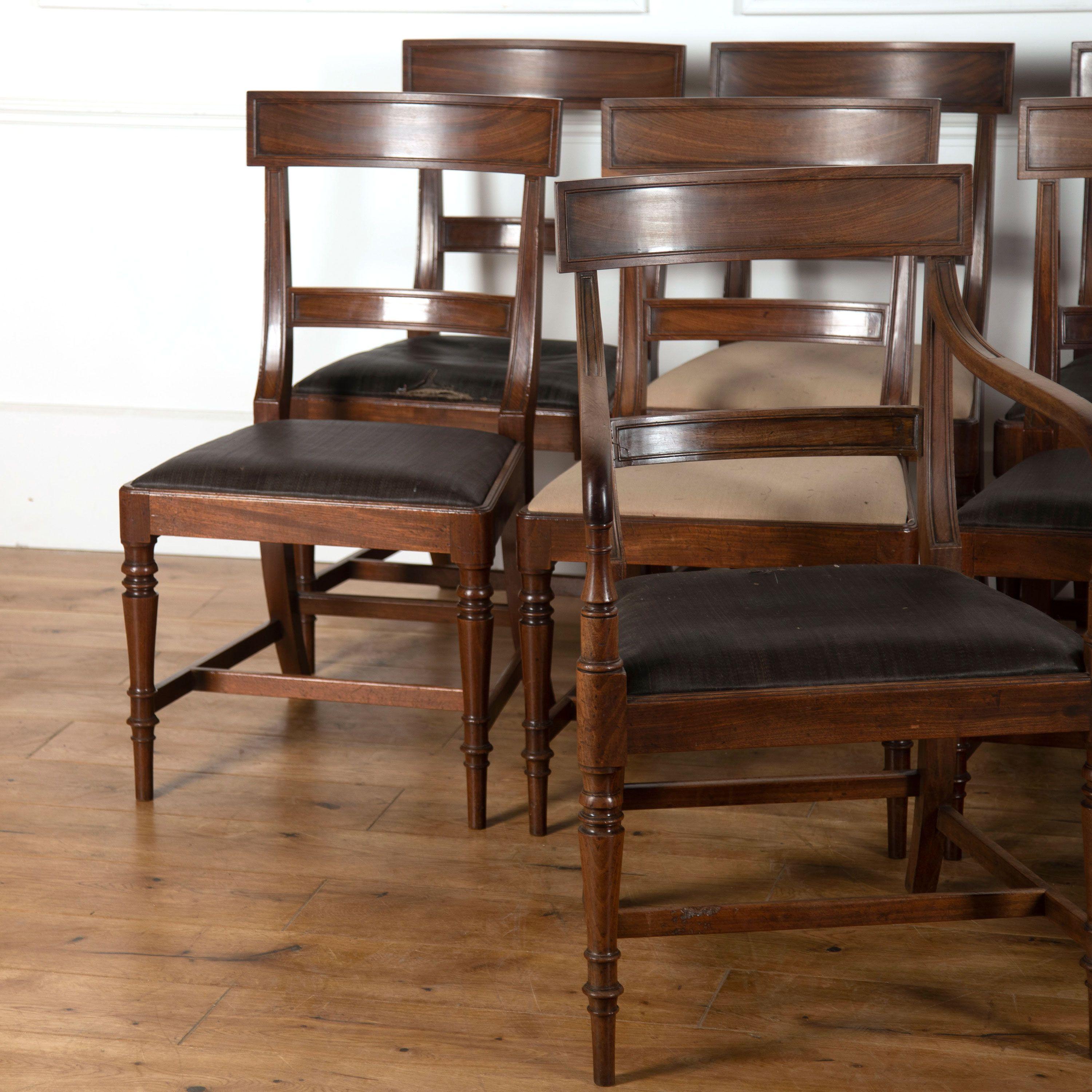Set of Fourteen Regency Mahogany Dining Chairs In Good Condition In Gloucestershire, GB