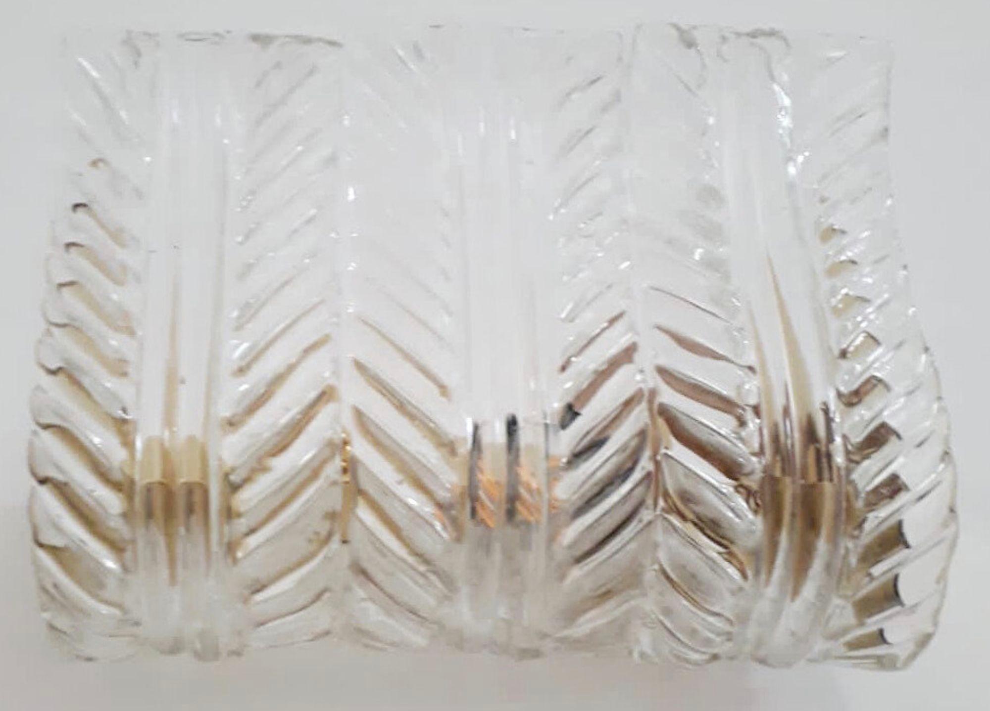 Set of Fourteen Sconces w/ Clear Murano Glass Leaves by Maria Maggi Italy 1990's In Excellent Condition For Sale In Los Angeles, CA