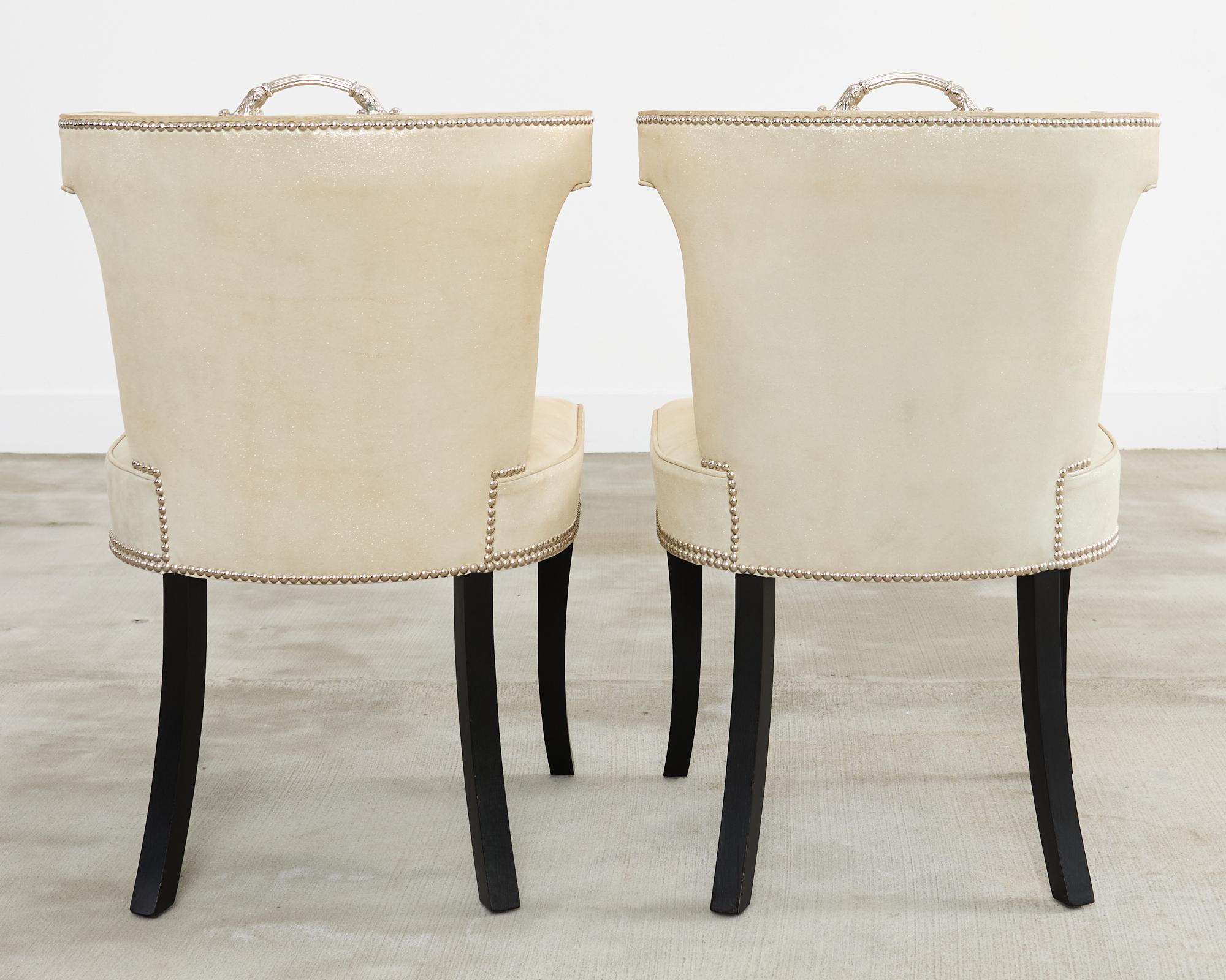 Set of Fourteen Soane Britain Leather Casino Dining Chairs 5