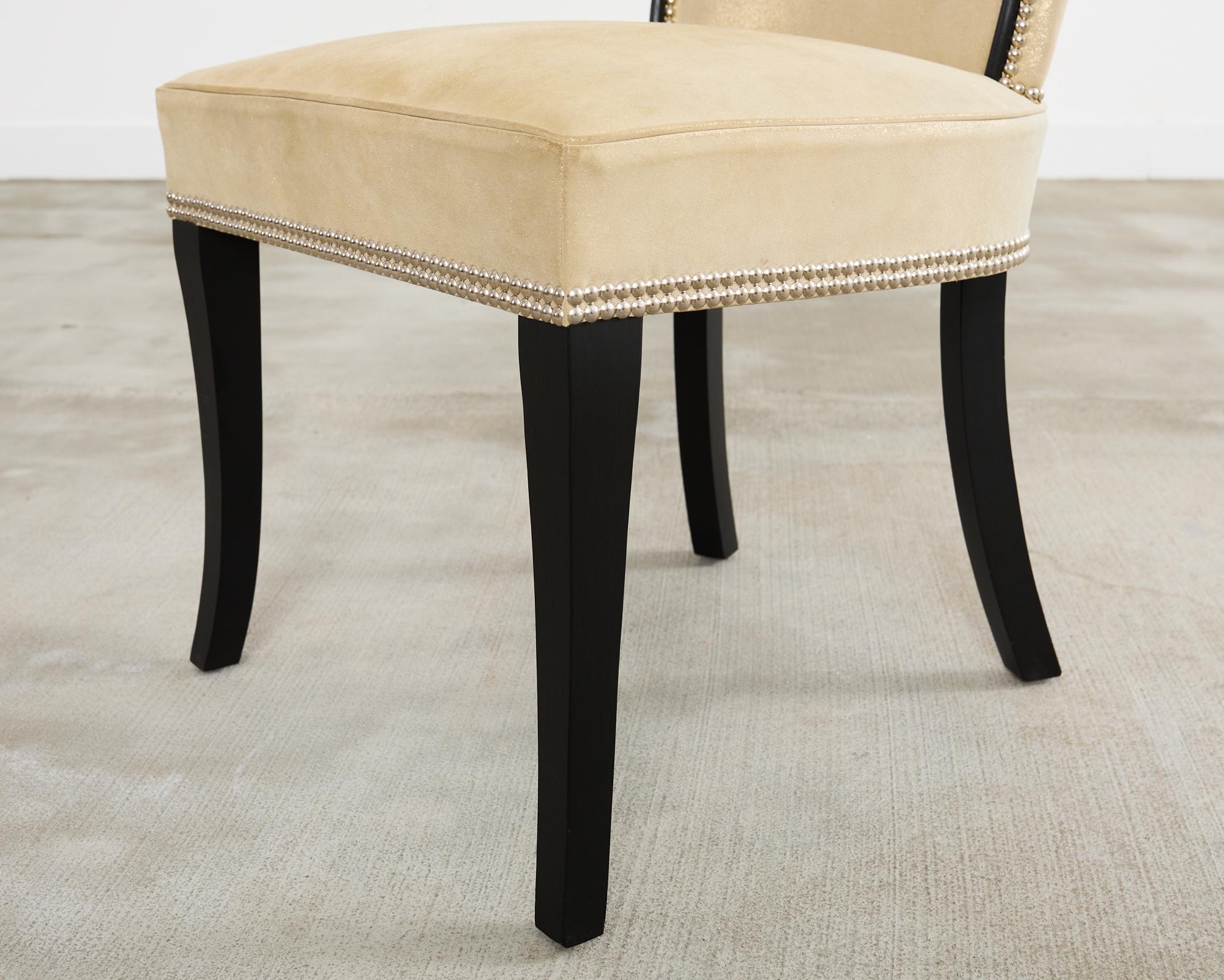 Set of Fourteen Soane Britain Leather Casino Dining Chairs 6