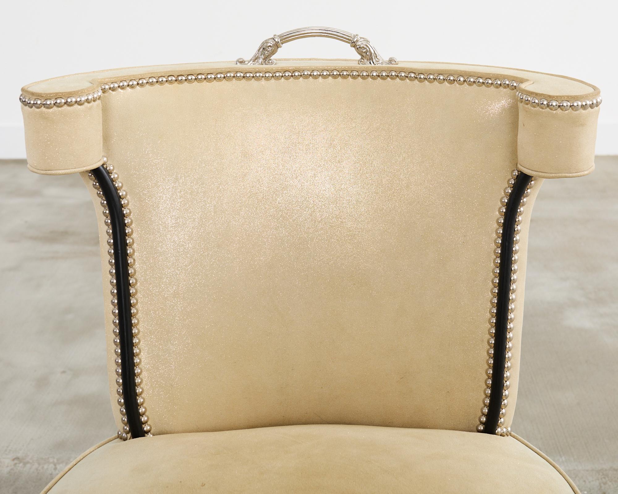 Set of Fourteen Soane Britain Leather Casino Dining Chairs 7