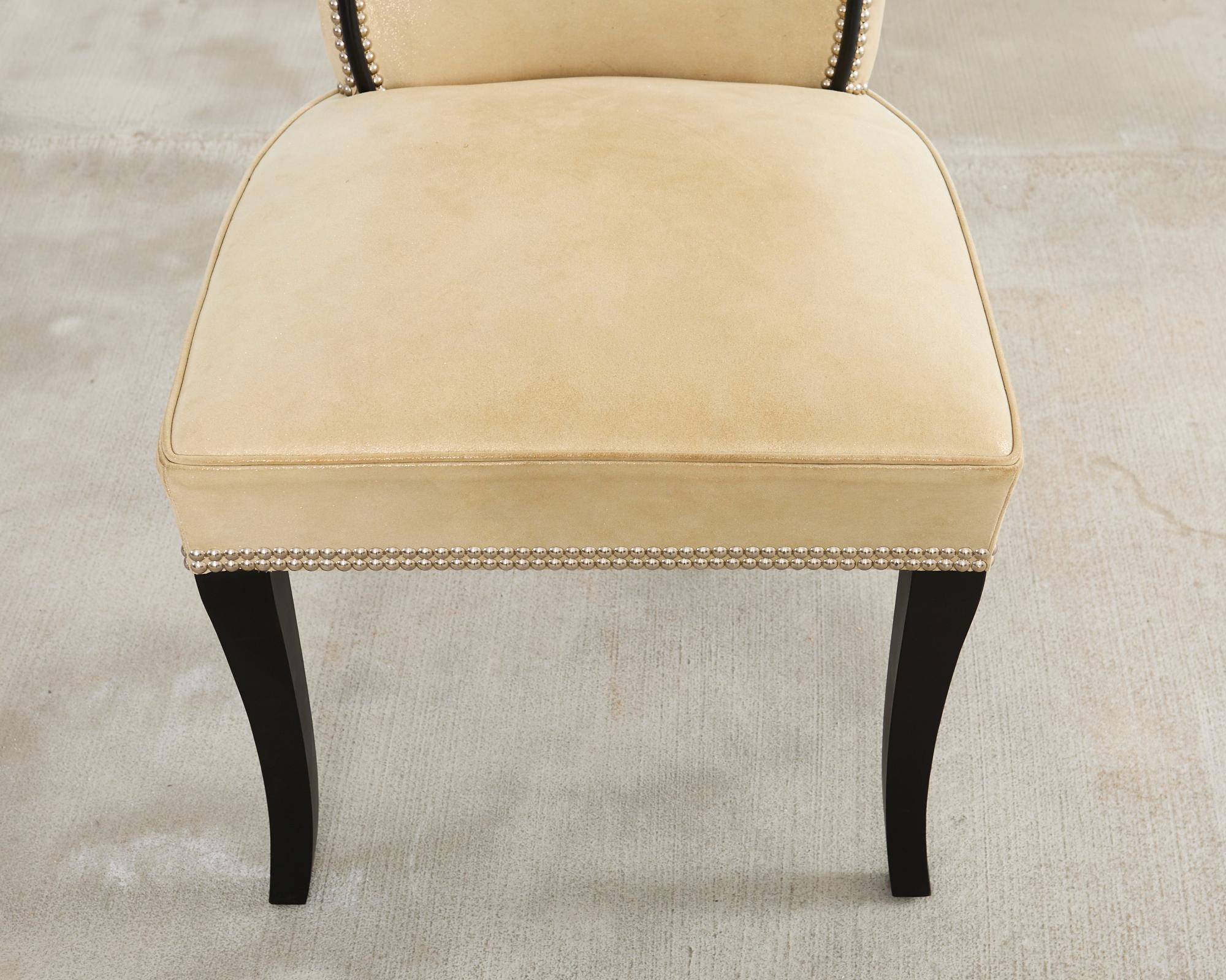 Set of Fourteen Soane Britain Leather Casino Dining Chairs 8