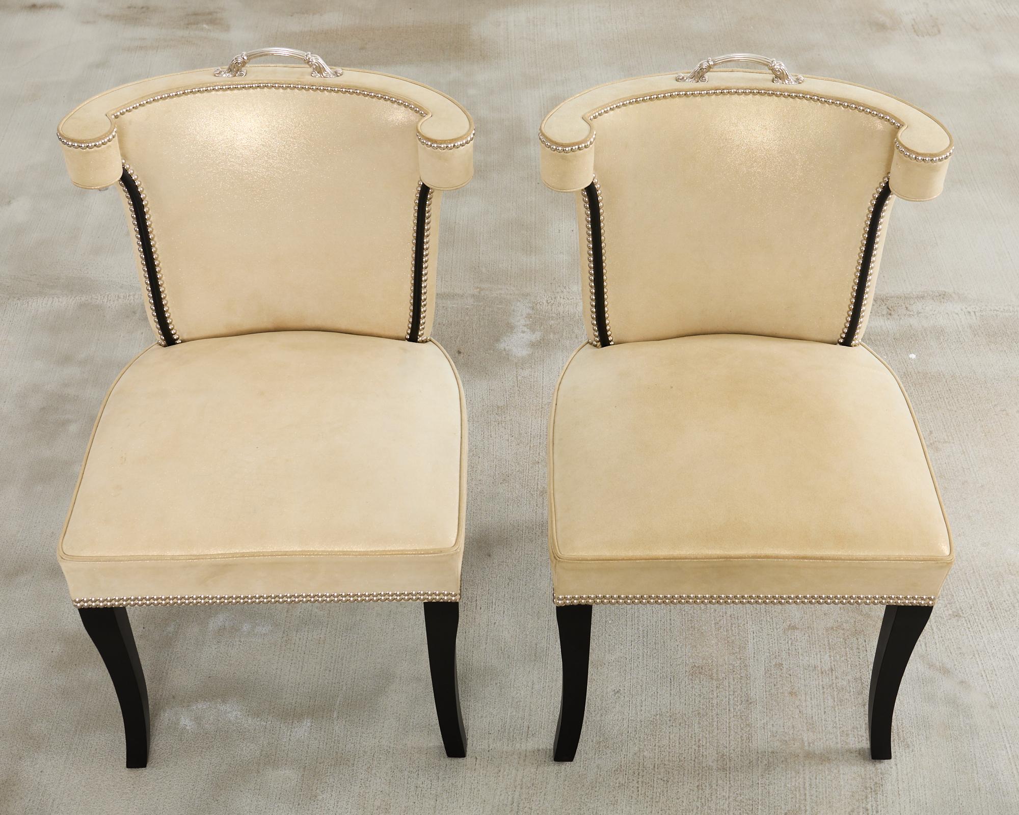 Set of Fourteen Soane Britain Leather Casino Dining Chairs In Good Condition In Rio Vista, CA