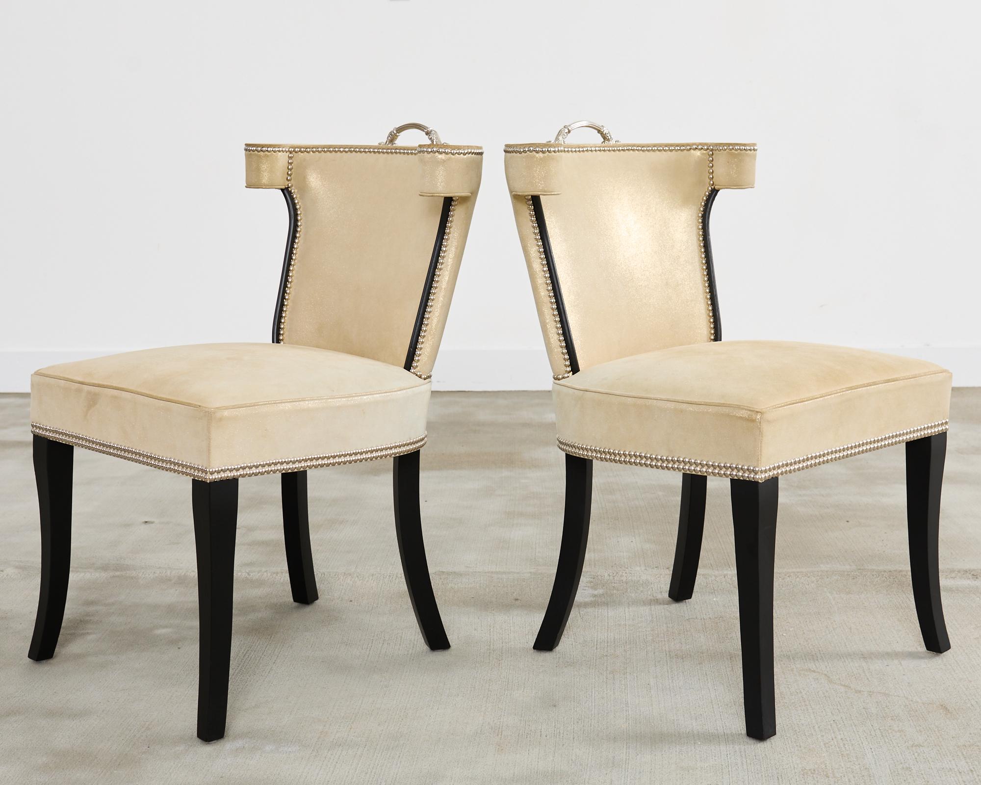 Set of Fourteen Soane Britain Leather Casino Dining Chairs 1