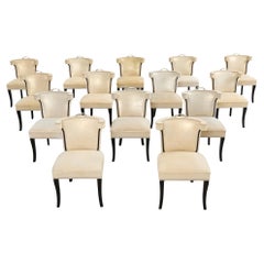 Set of Fourteen Soane Britain Leather Casino Dining Chairs