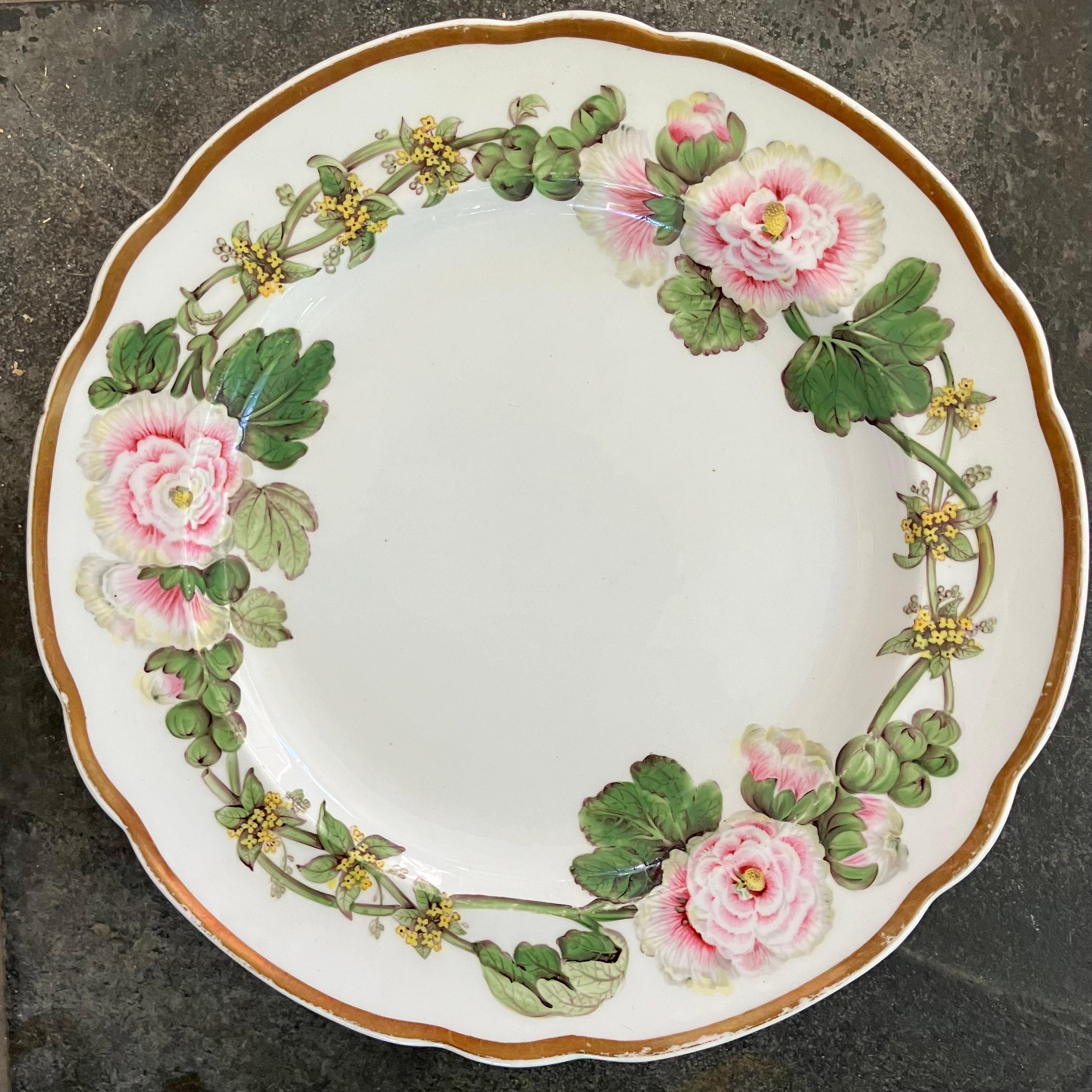Ensemble de quatorze assiettes à fleurs Spode en vente 2
