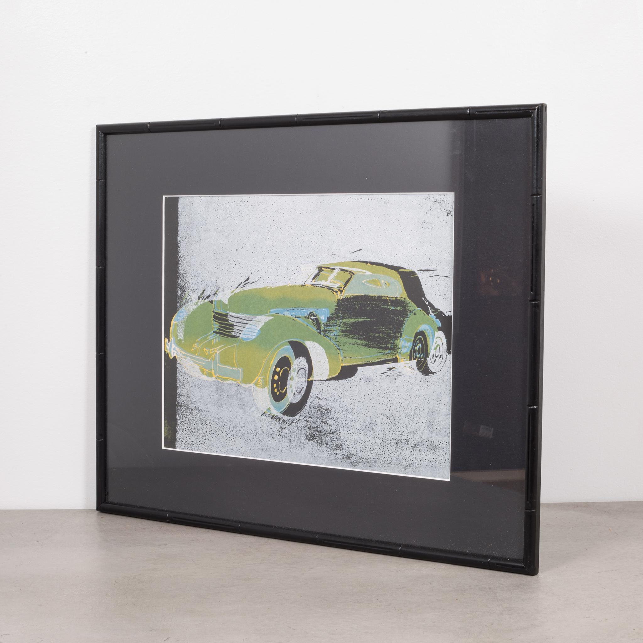 Ensemble de lithographies encadrées de séries de voitures, circa 1940 en vente 4