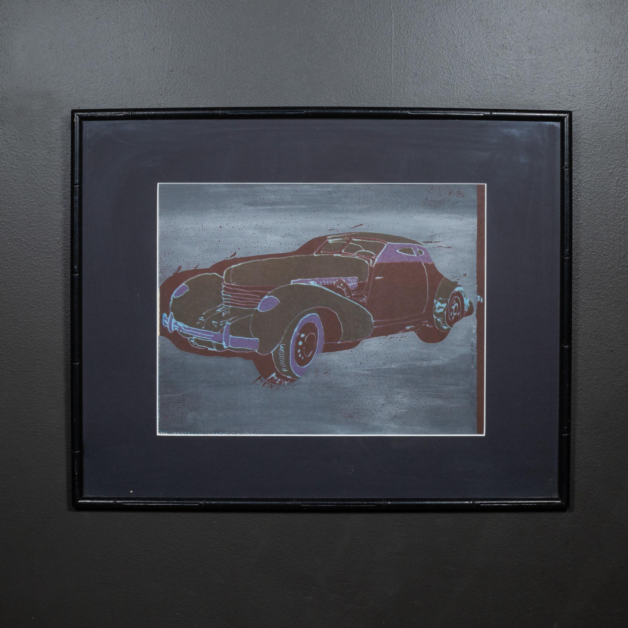À PROPOS DE

Une lithographie offset originale d'une série de voitures encadrée dans un cadre vintage peint en faux bambou. Chaque pièce a été encadrée professionnellement il y a plusieurs années. Il y a quatre couleurs différentes de voitures et