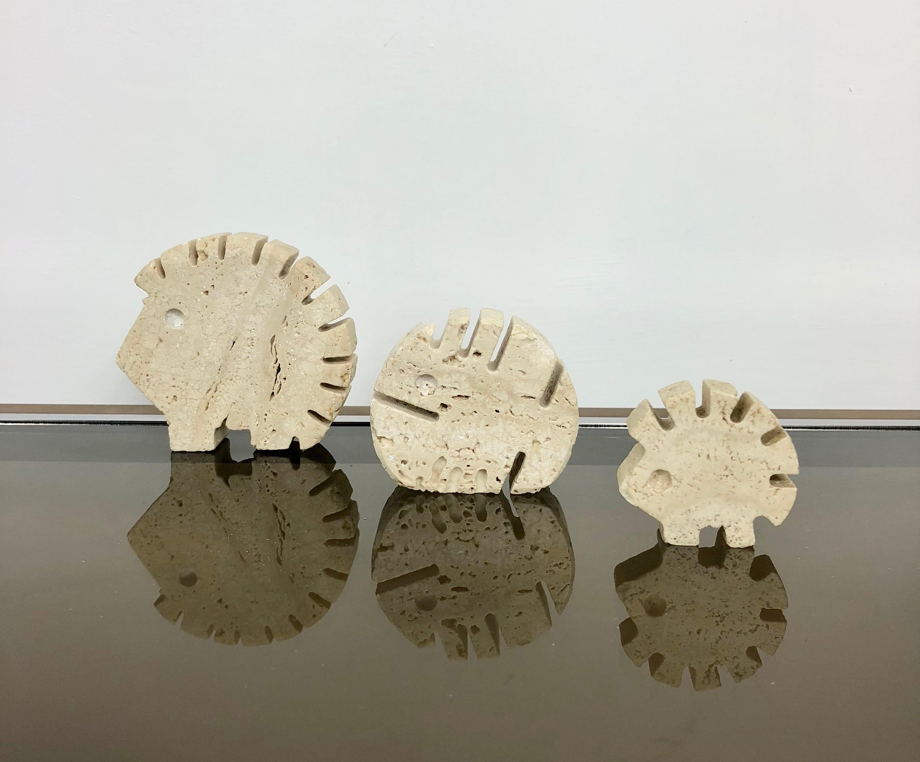 Set of Fratelli Mannelli Minimalist Animals Travertine Sculpture Letter Holder 1