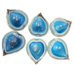 Vintage Set of Fratelli Toso Murano Glass Hearts