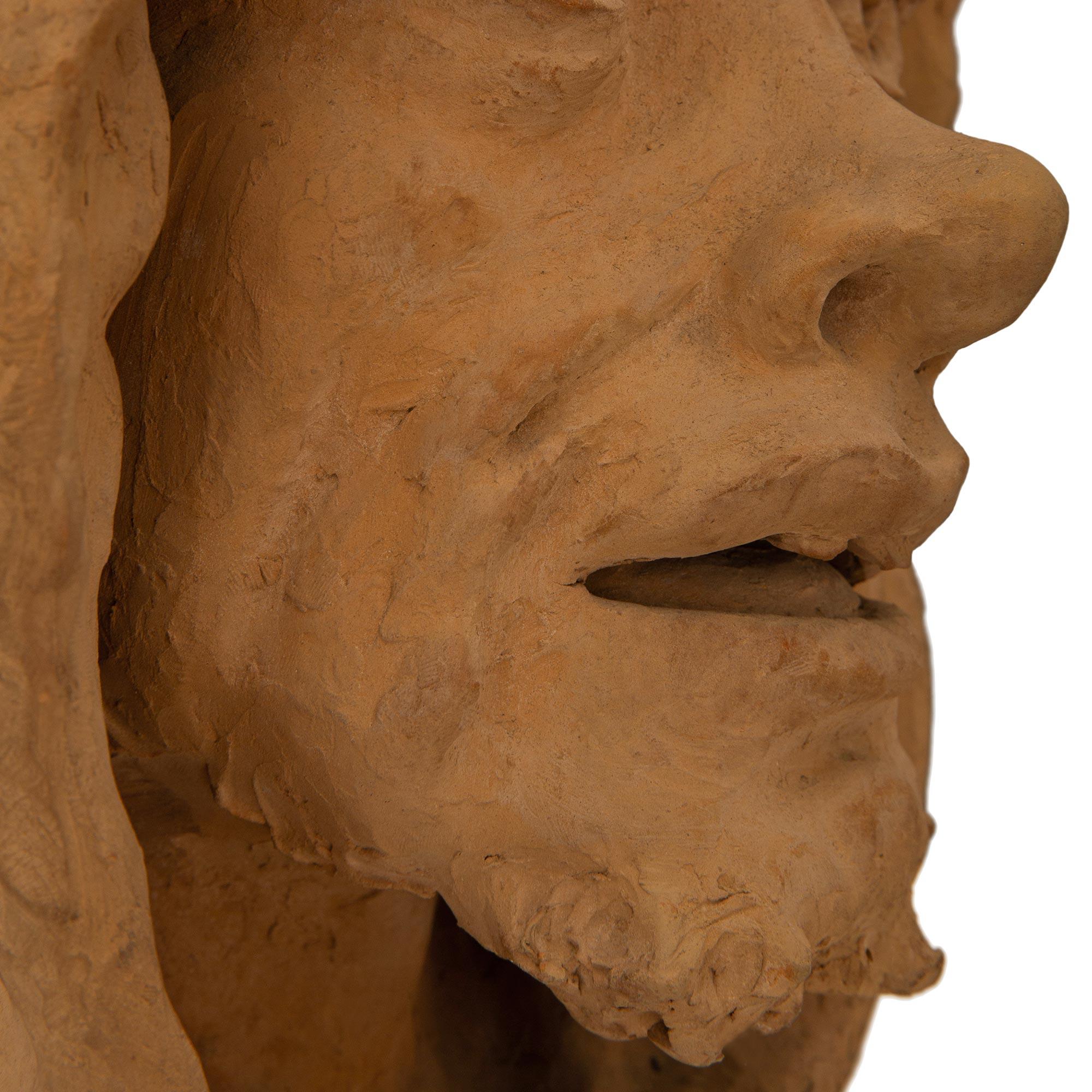 set of French 19th century Terra Cotta bust of the Seven Deadly Sins, by Florian For Sale 5