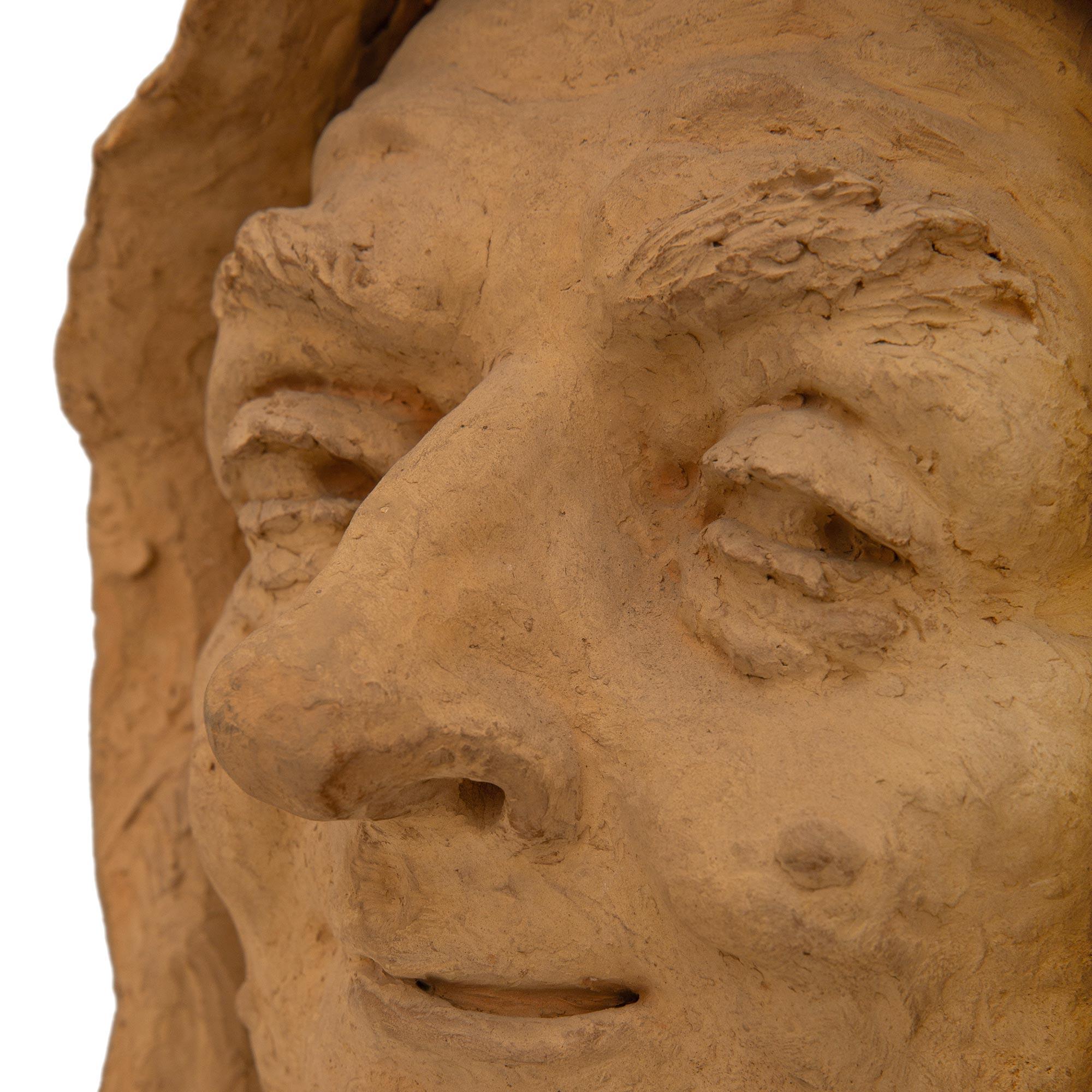 19th Century set of French 19th century Terra Cotta bust of the Seven Deadly Sins, by Florian For Sale
