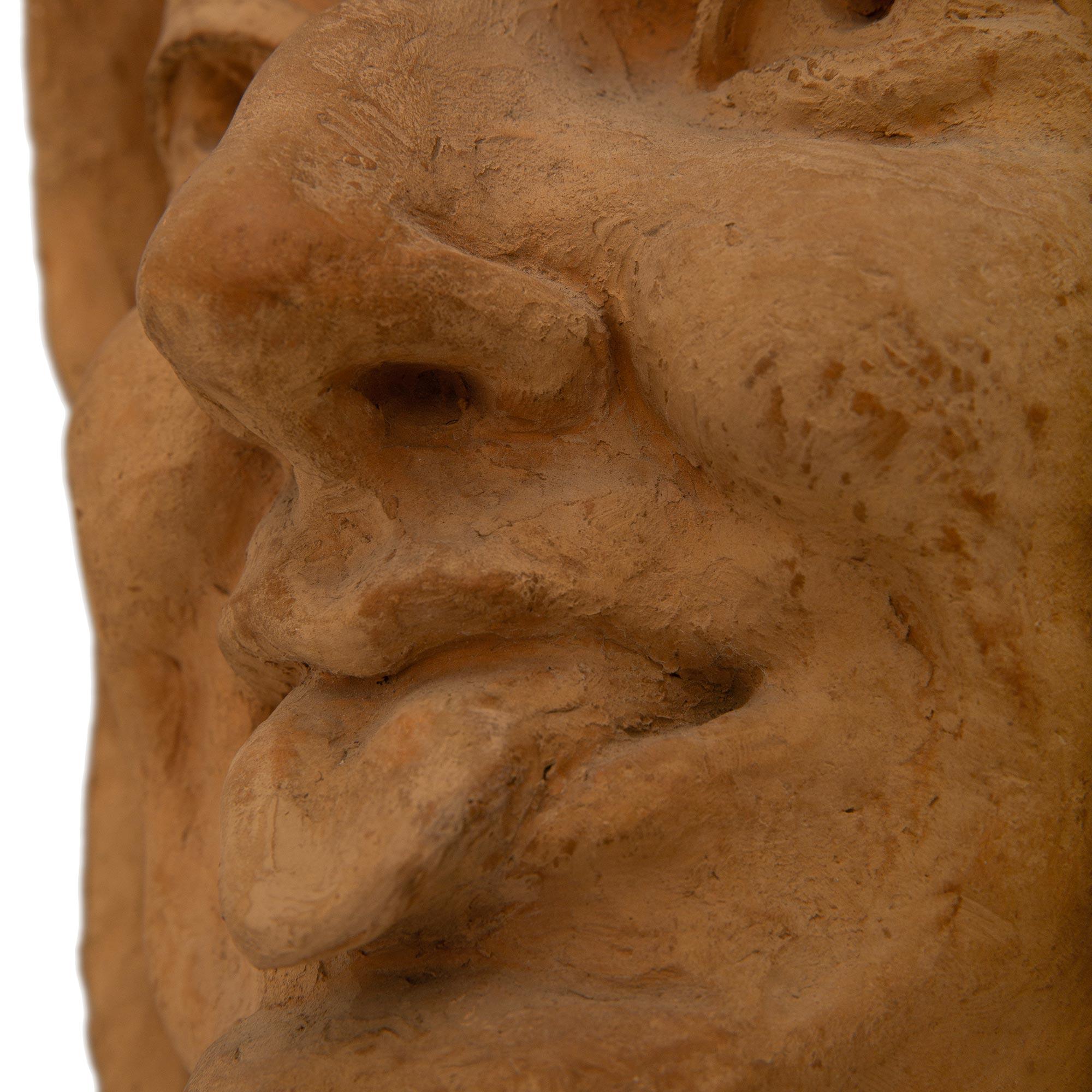 set of French 19th century Terra Cotta bust of the Seven Deadly Sins, by Florian For Sale 3