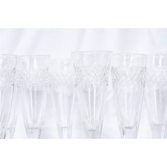 Set französischer Champagnerflöten aus geschliffenem Kristall aus dem 19. Jahrhundert