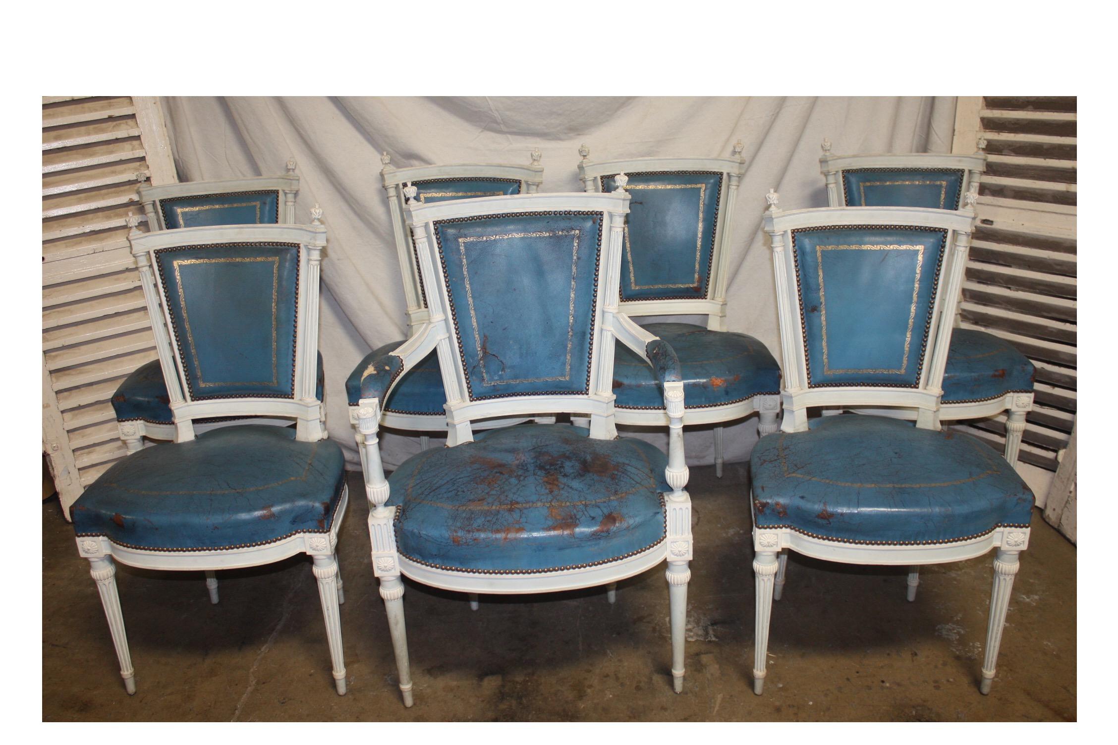 Louis XVI Set of French 19th Century Dining Room Chairs